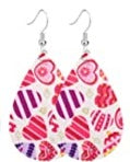 Valentine's Day-1 Faux Leather Teardrop wire earringsPink tiful of LOVE