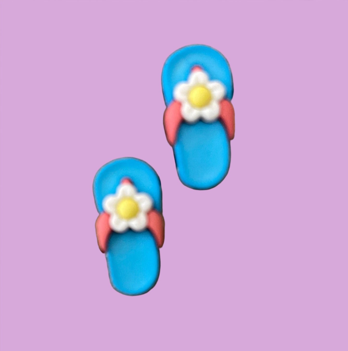Flip Flops-Blue with Flowers Stud EarringsPink tiful of LOVE