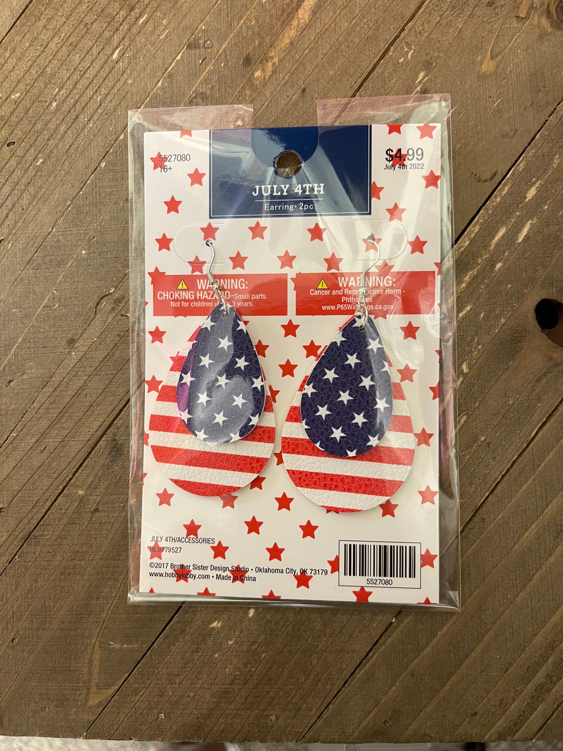 July 4th Teardrop Earrings - Stars & StripesPink tiful of LOVE