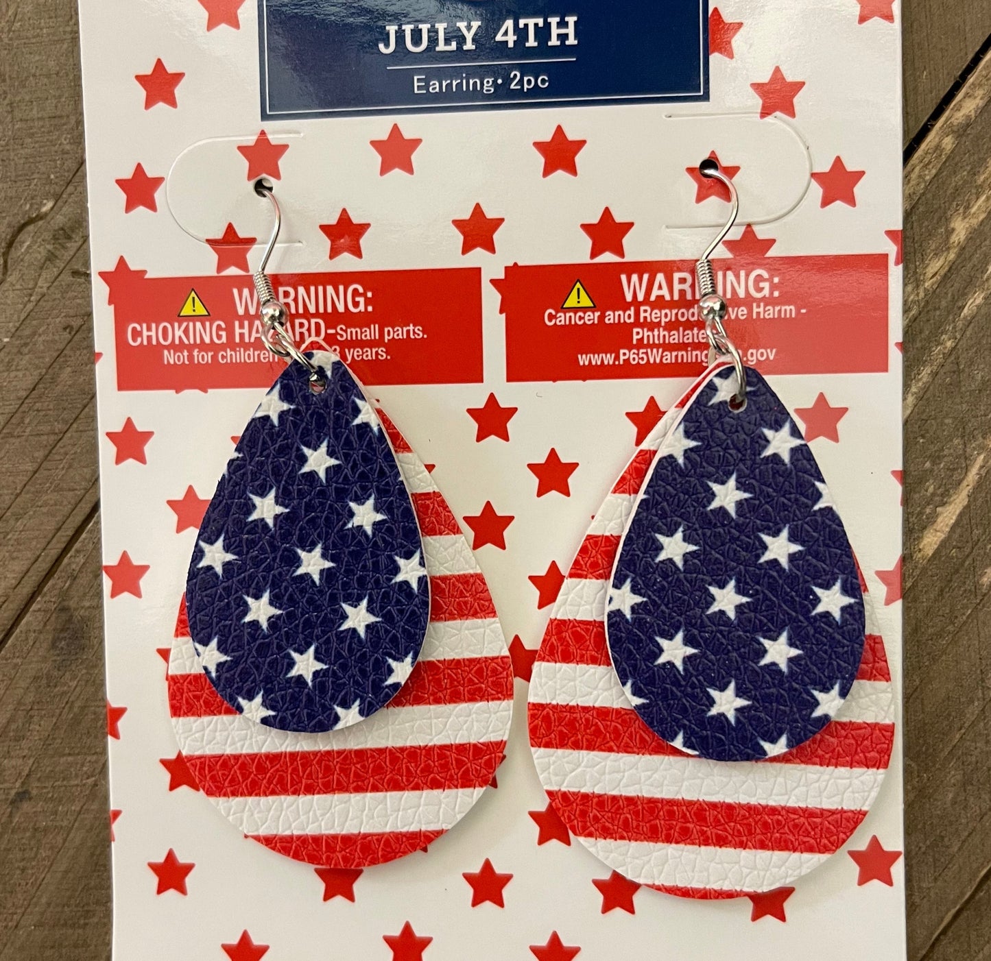 July 4th Teardrop Earrings - Stars & StripesPink tiful of LOVE