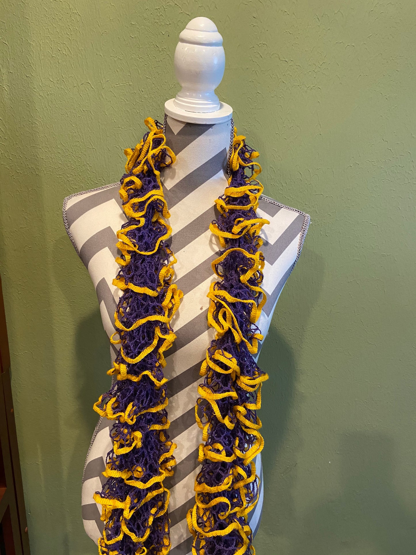 Ruffled Scarf handmade with Starbella Stripes yarn-MedalPink tiful of LOVE