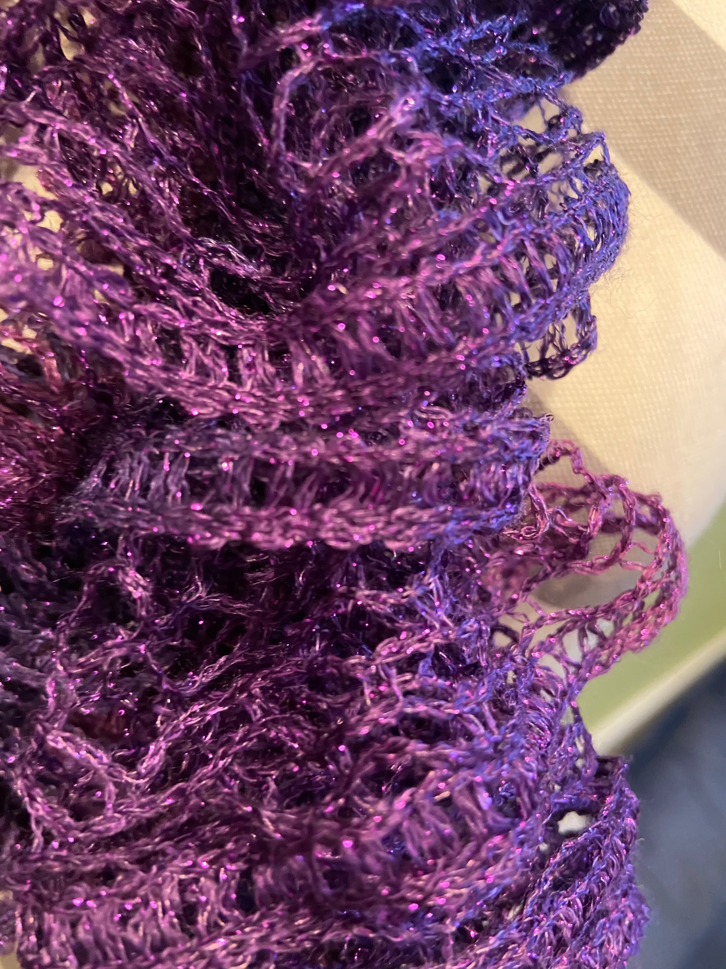 Ruffled Scarf handmade with Sashay Purple yarnPink tiful of LOVE