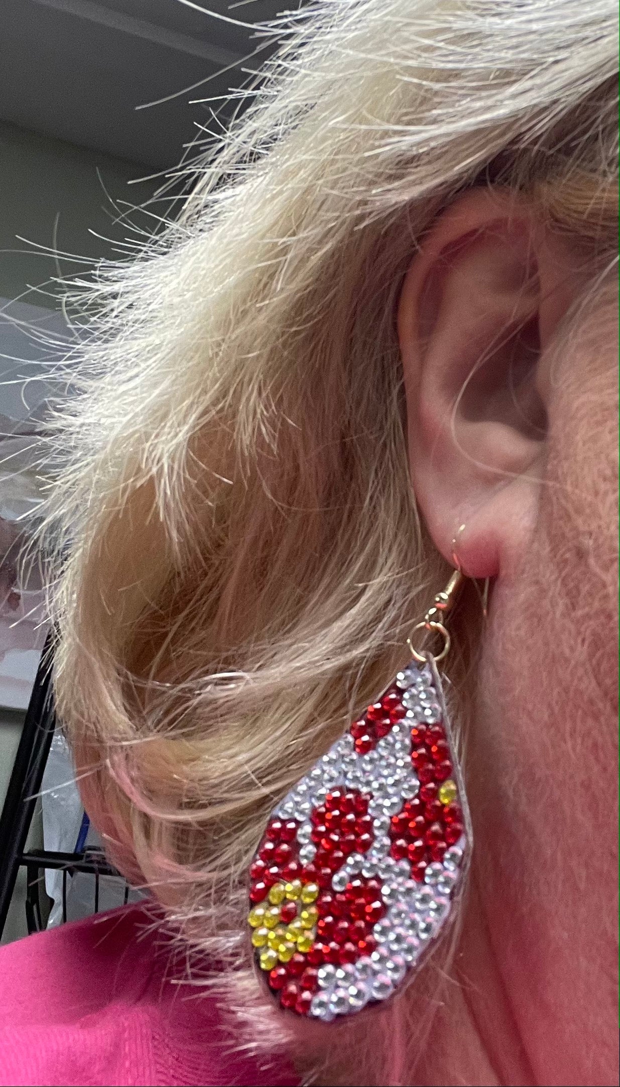 Diamond Painting flora Teardrop Wire EarringsPink tiful of LOVE