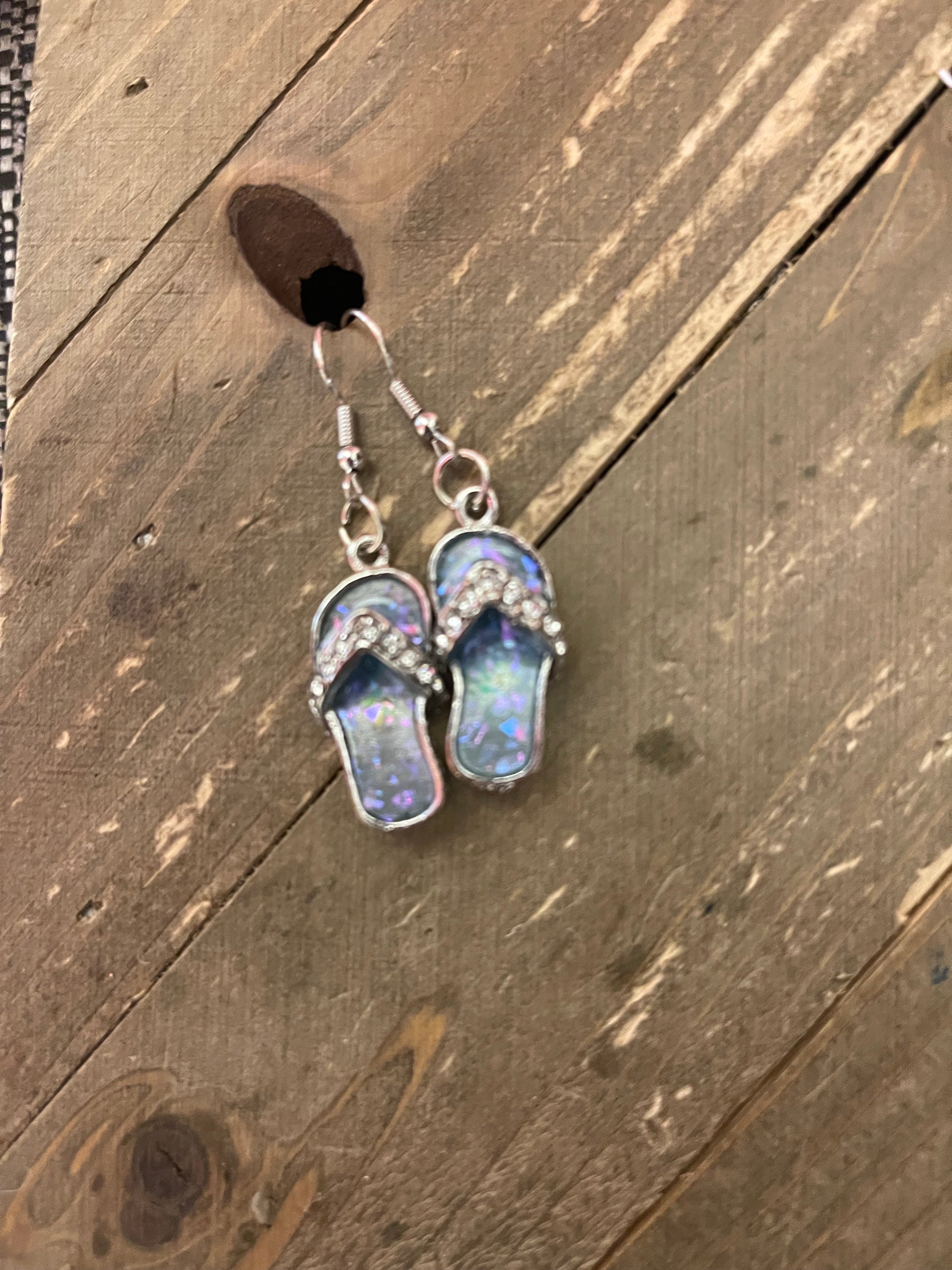 Blue Flip Flop Wire  EarringsPink tiful of LOVE