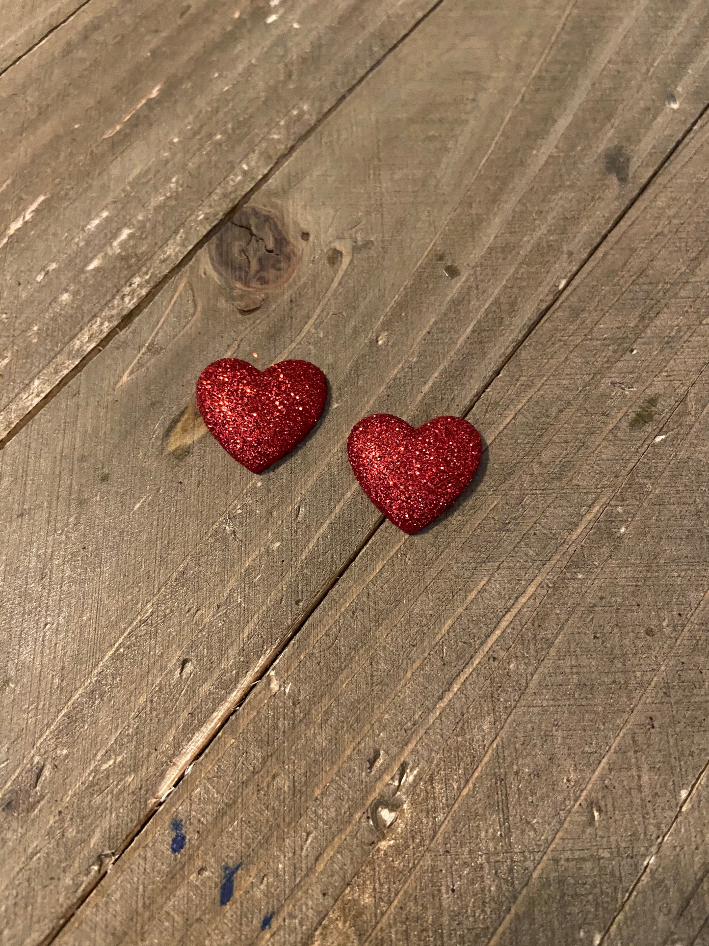 Red Glitter Heart Post EarringsPink tiful of LOVE