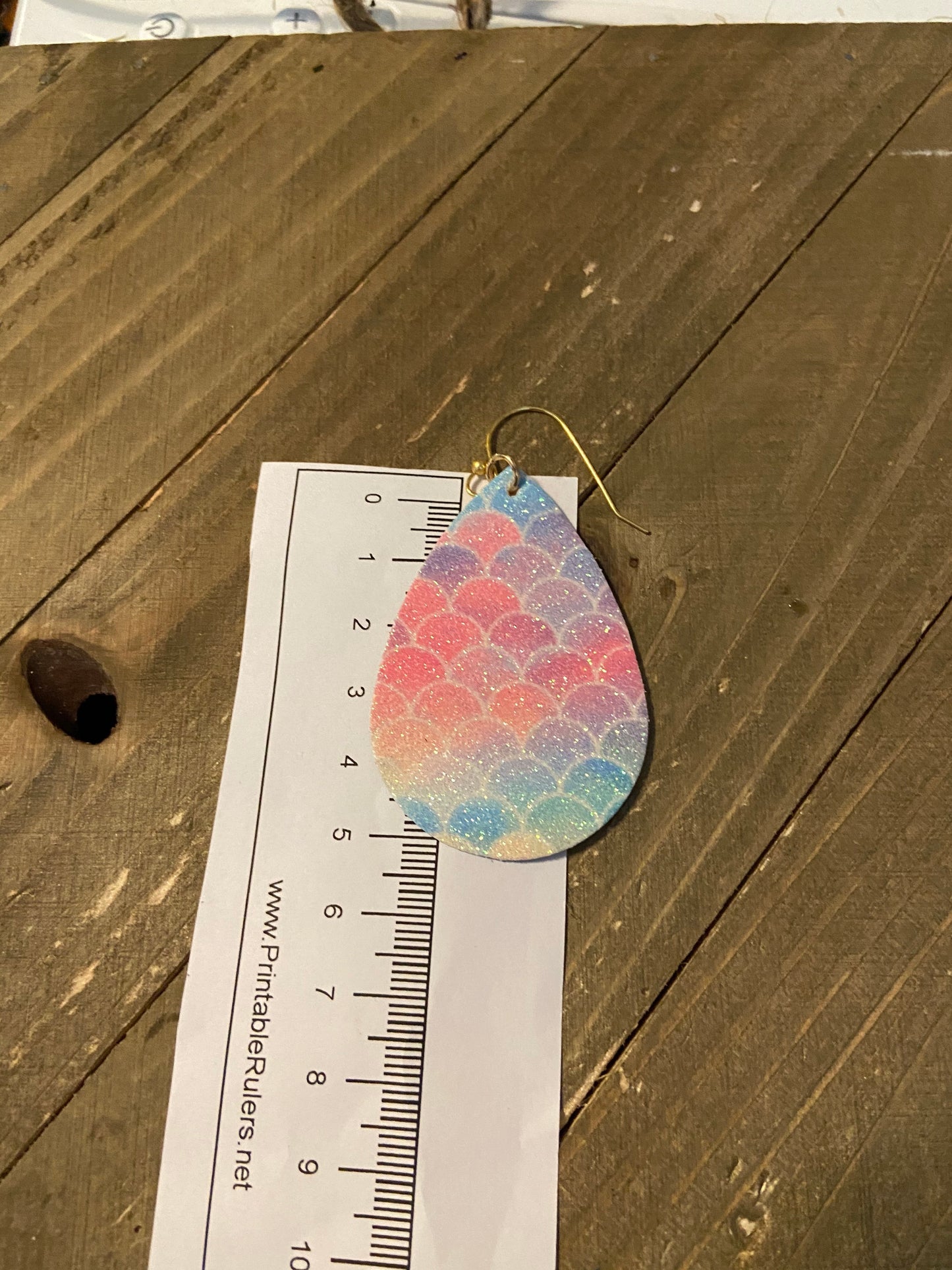 Mermaid Scales Glitter Teardrop earrings (CECupdate)Pink tiful of LOVE