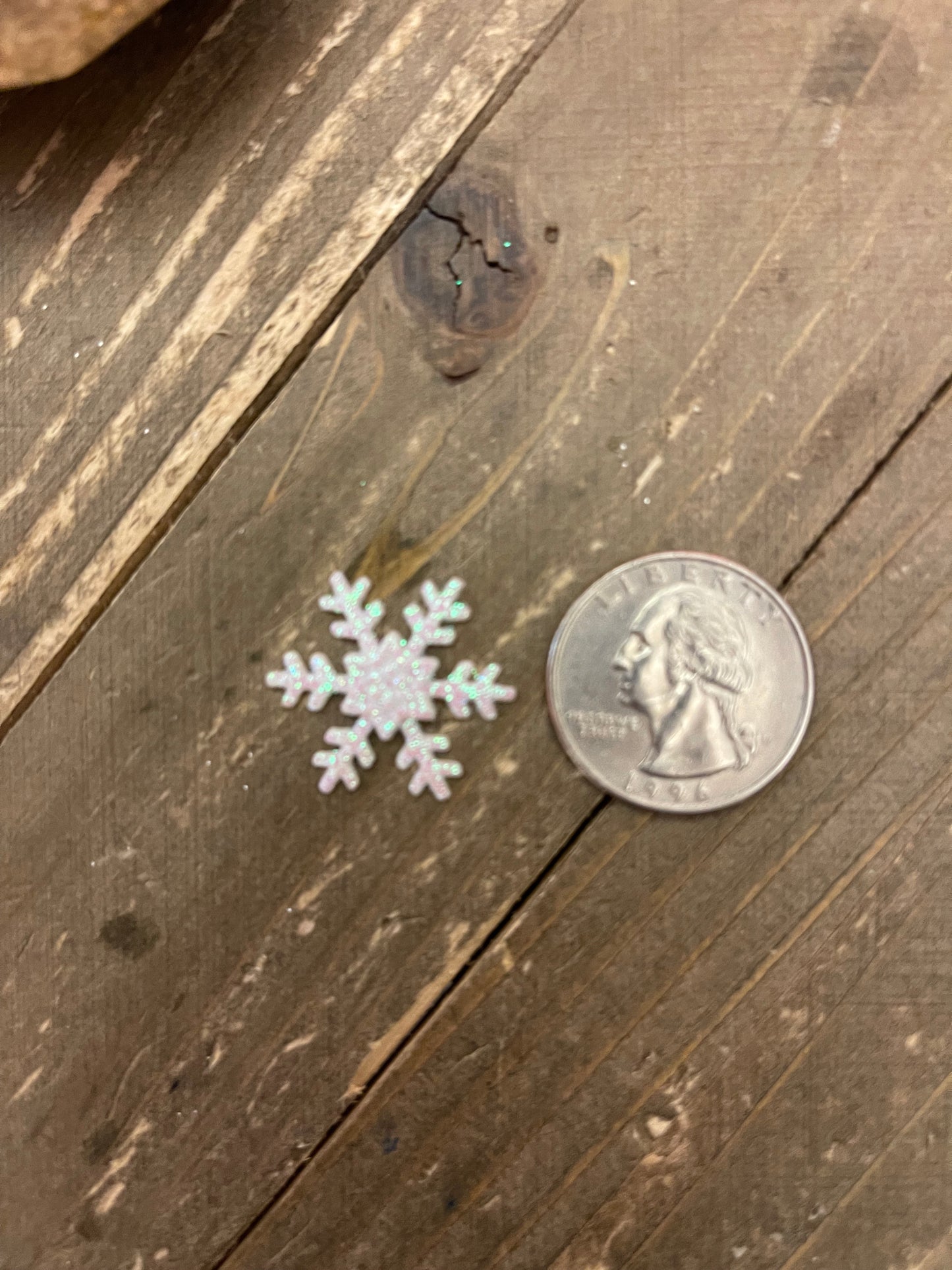 Sparkly Glitter SNOWFLAKE Stud Earrings (3 different Colors-CEC)Pink tiful of LOVE
