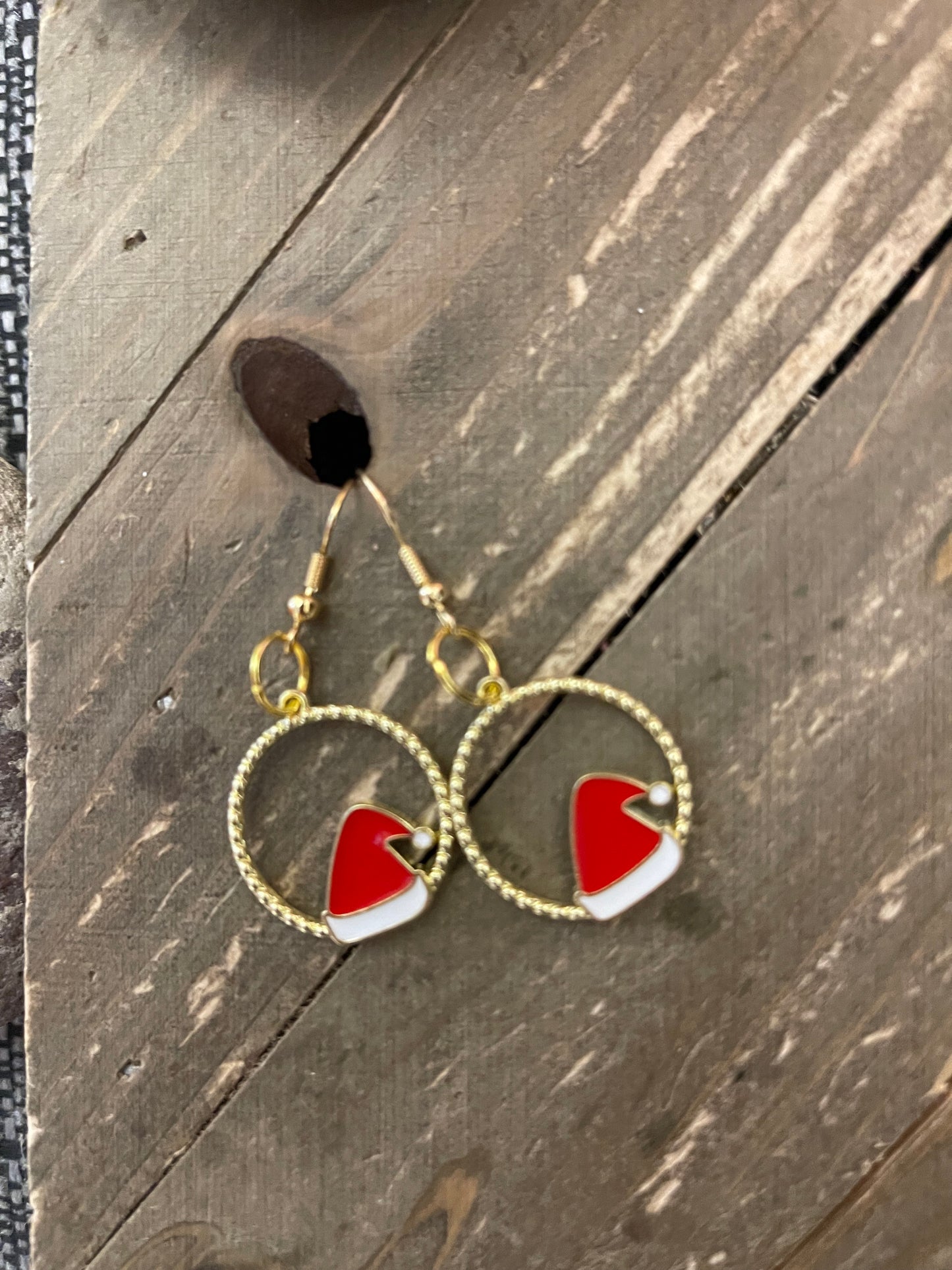 Christmas Santa Hat Charm Wire earringsPink tiful of LOVE