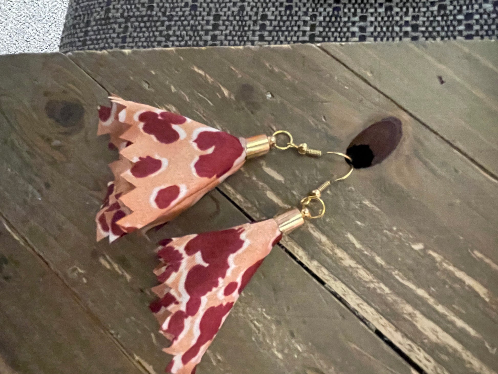 Pink Panther silk tassels Wire earringsPink tiful of LOVE