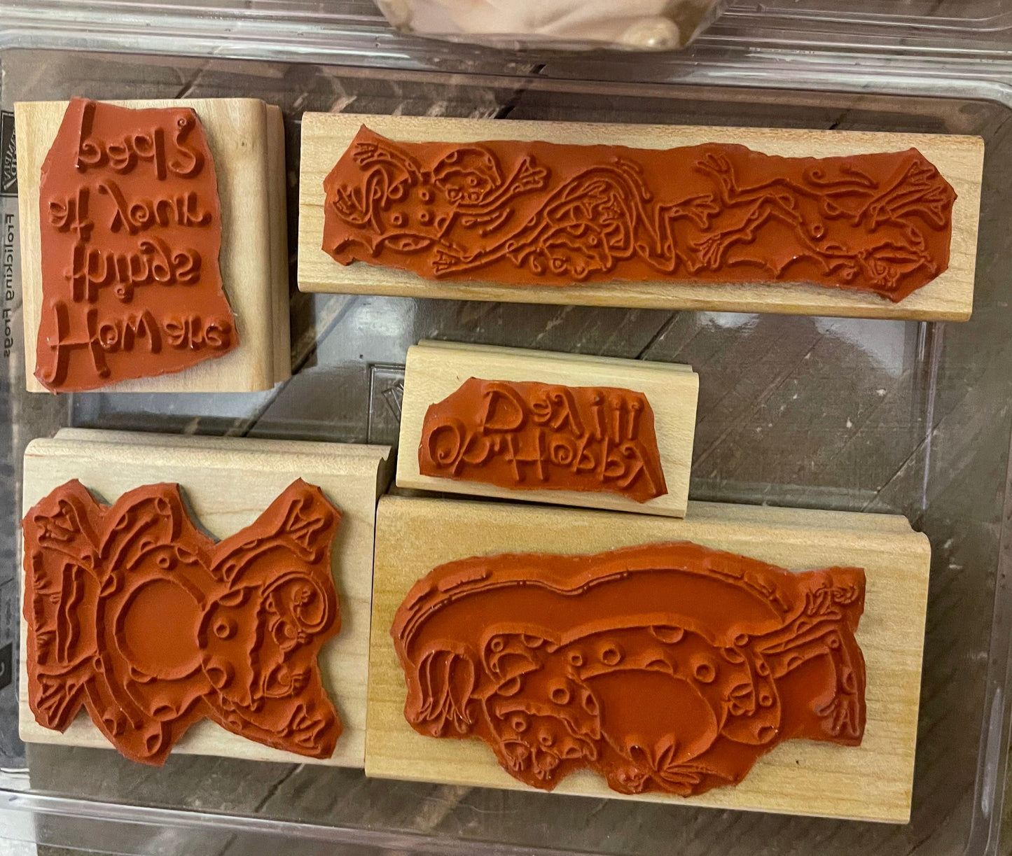 STAMPIN UP!! Lot of 5 Frolicking Frogs Rubber StampsPink tiful of LOVE