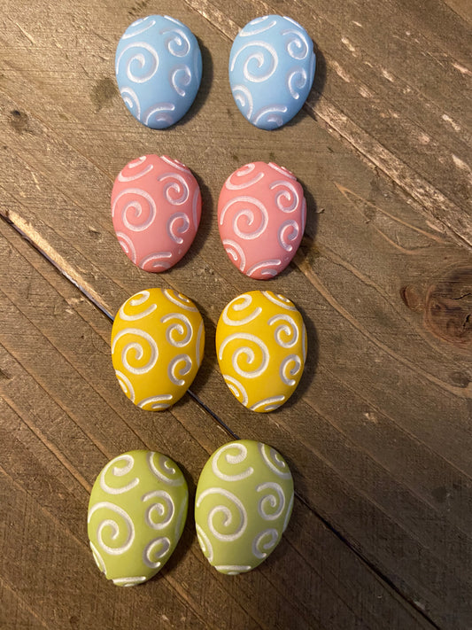 Pastel Swirl Easter Egg Post Earrings (4 colors to choose from)Pink tiful of LOVE