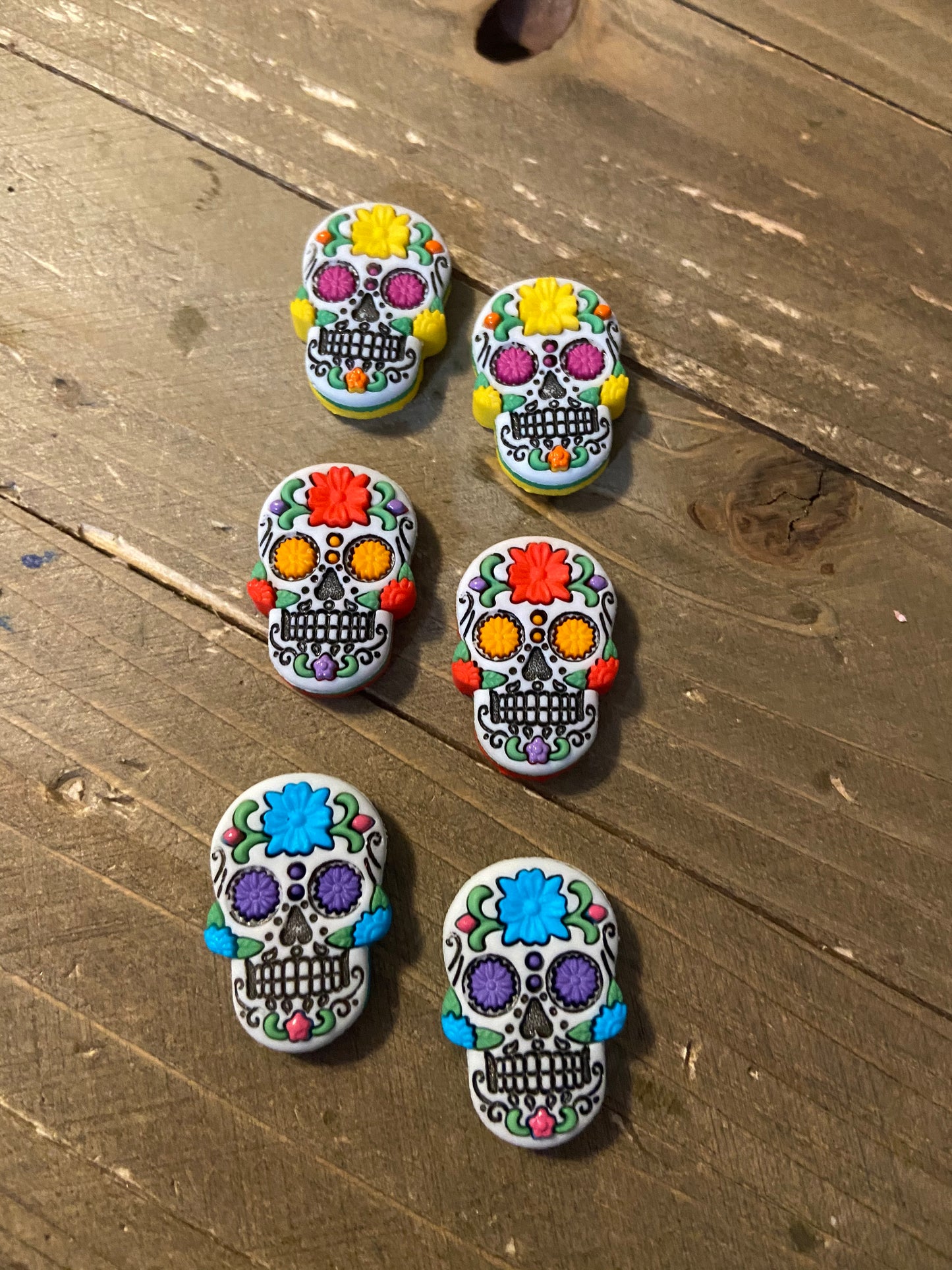 Sugar Skulls Post Earrings (3 different colors to choose from)Pink tiful of LOVE