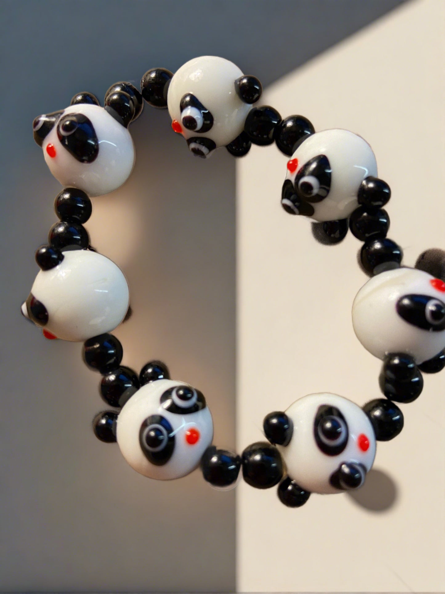 Glass Panda Beaded Elastic/Stretch BraceletPink tiful of LOVE