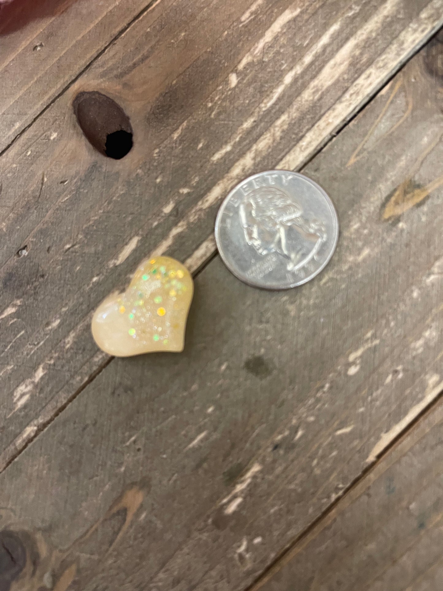 Sparkle Heart Stud Earrings (Yellow color)Pink tiful of LOVE