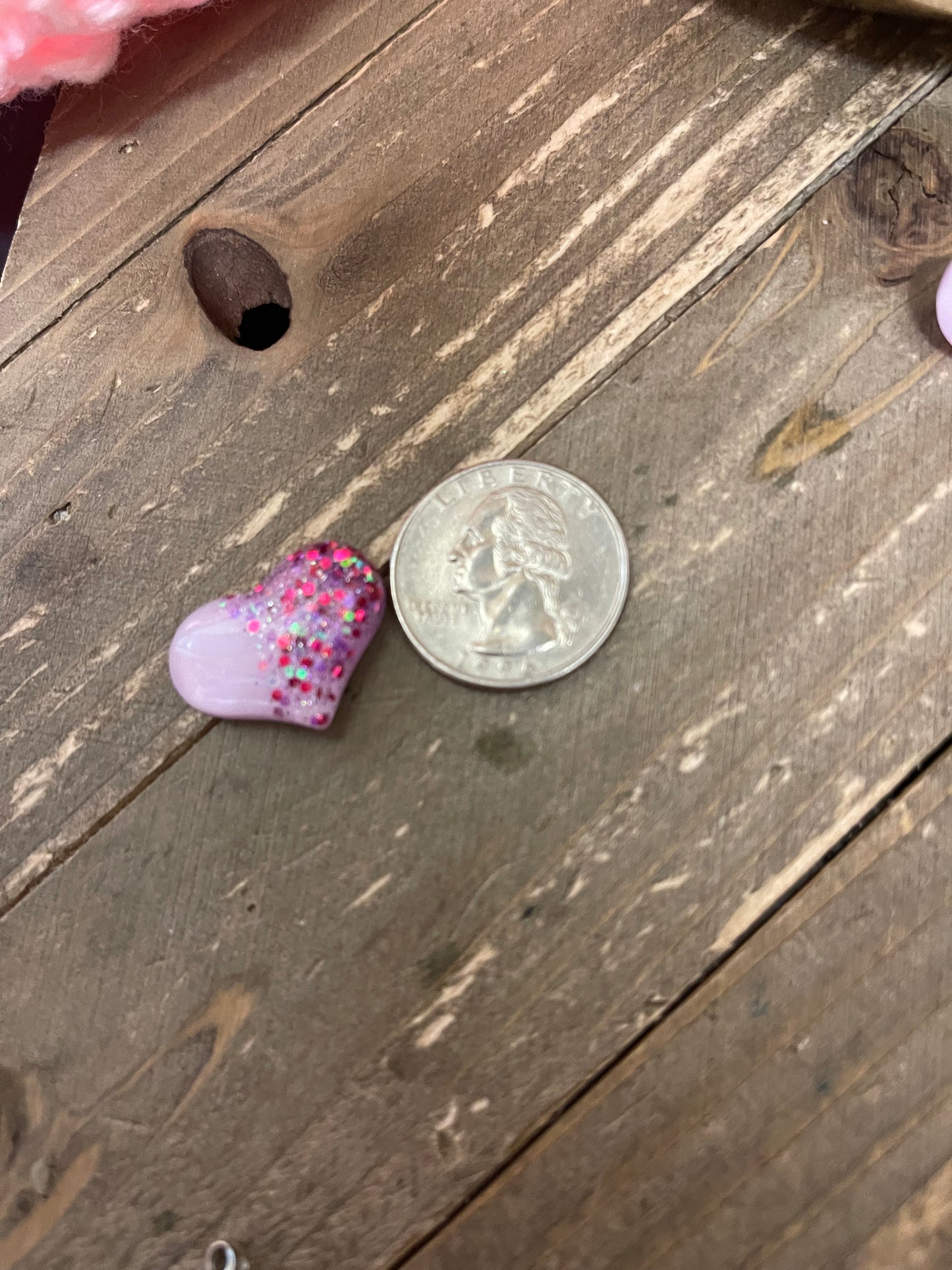 Sparkle Heart Stud Earrings (Purple color)Pink tiful of LOVE