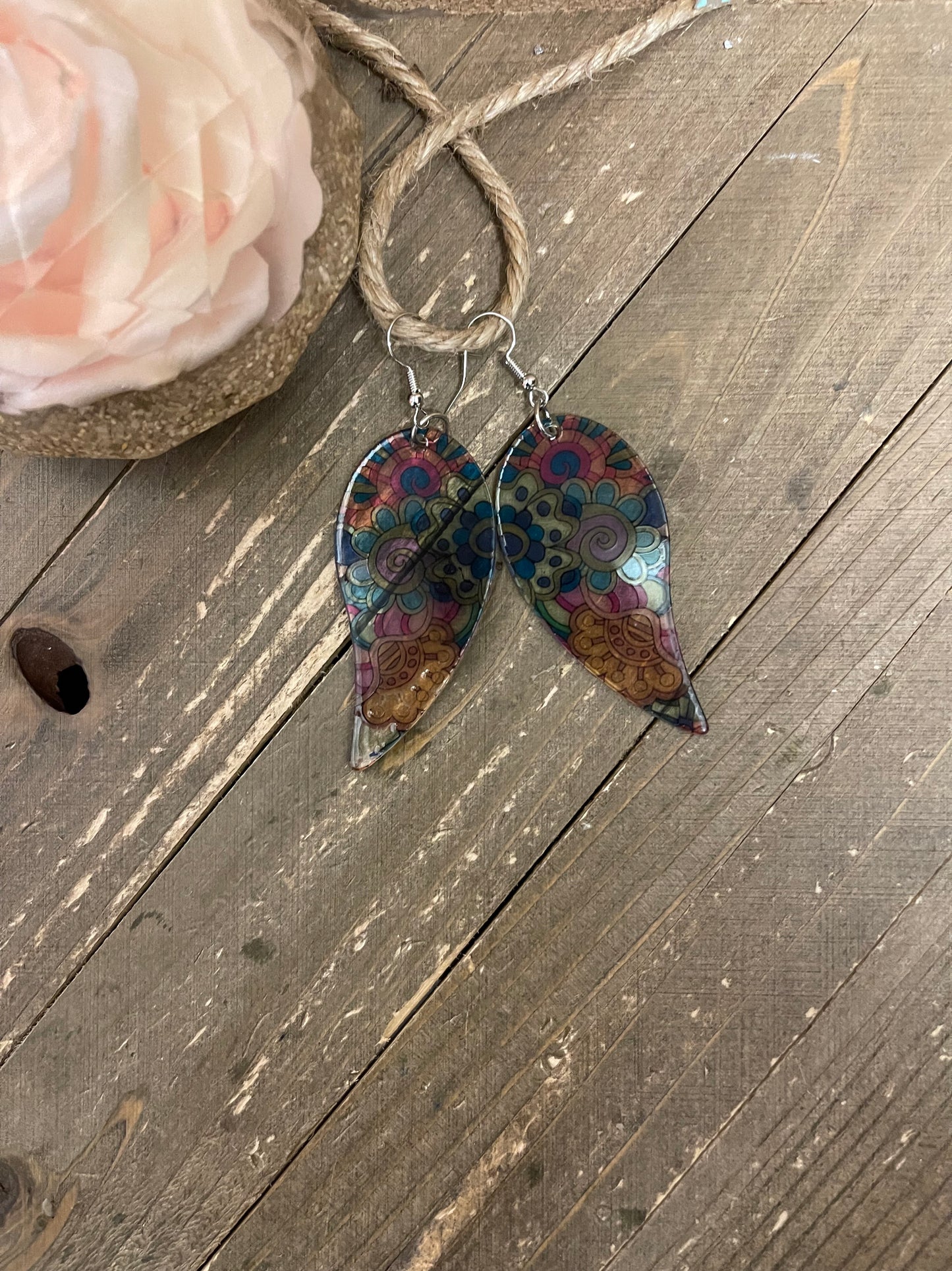Floral Paisley Wire EarringsPink tiful of LOVE