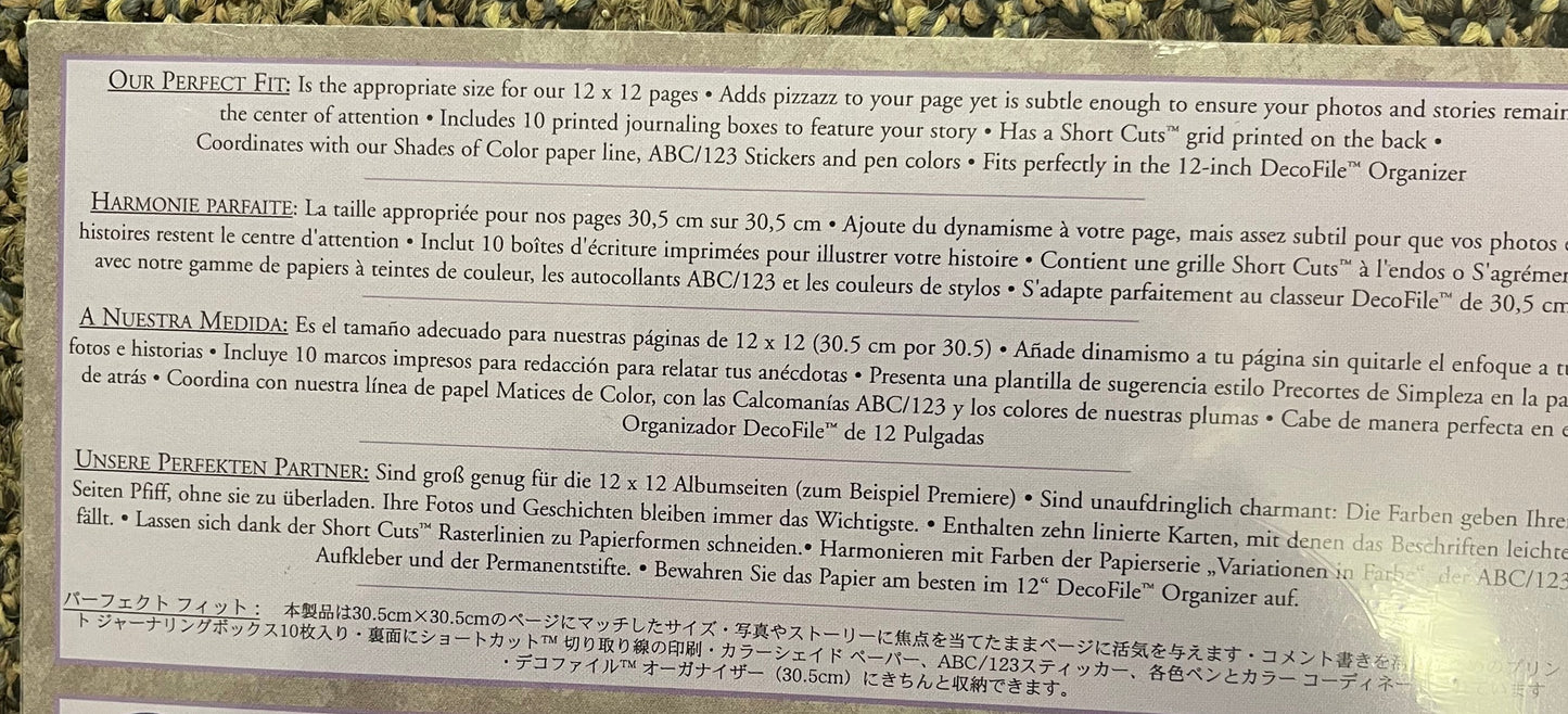 Creative Memories Perfect Fit Purples 12" Photo Mounting PaperPink tiful of LOVE