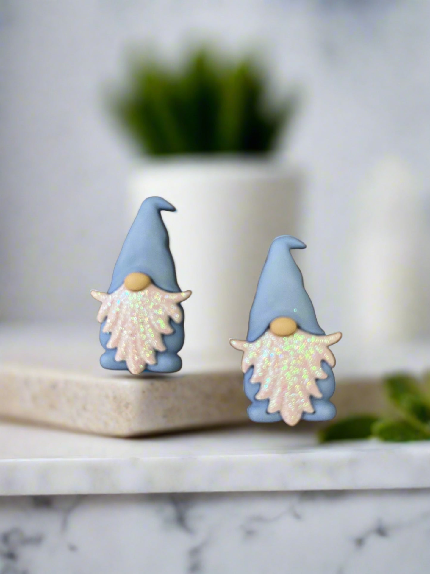 FROSTY Winter GNOME in light blue Stud EarringsPink tiful of LOVE