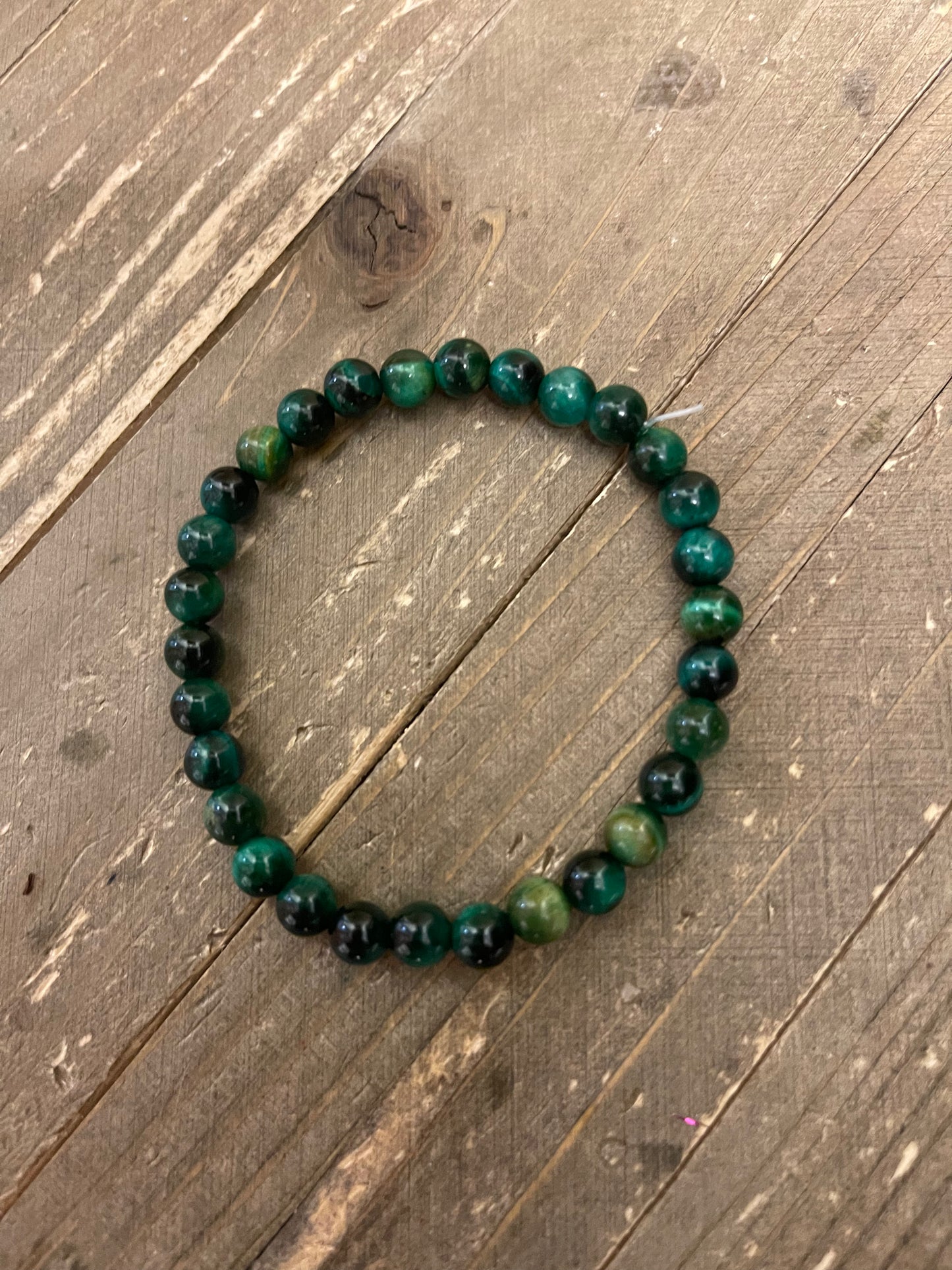 Green Dyed Tiger Eye Round Bead Elastic/Stretch BraceletPink tiful of LOVE