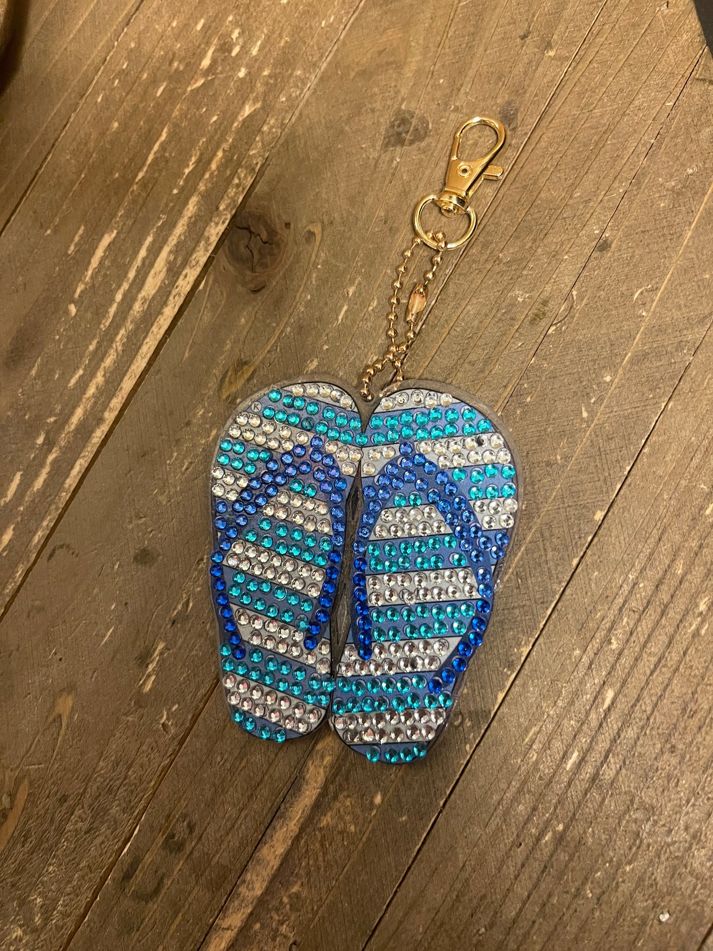 Flip Flop Acrylic & Gemstone Key ChainPink tiful of LOVE