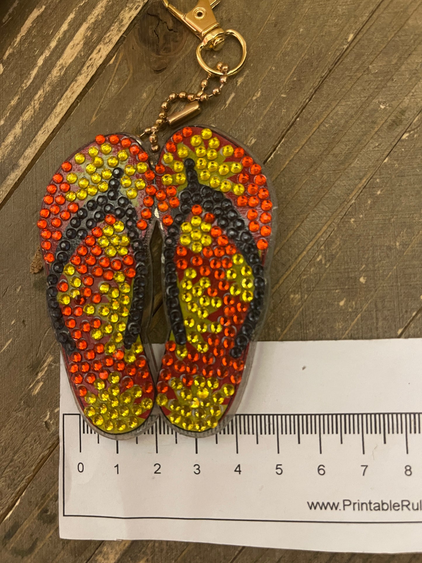 Flip Flop-3 Acrylic & Gemstone Key ChainPink tiful of LOVE