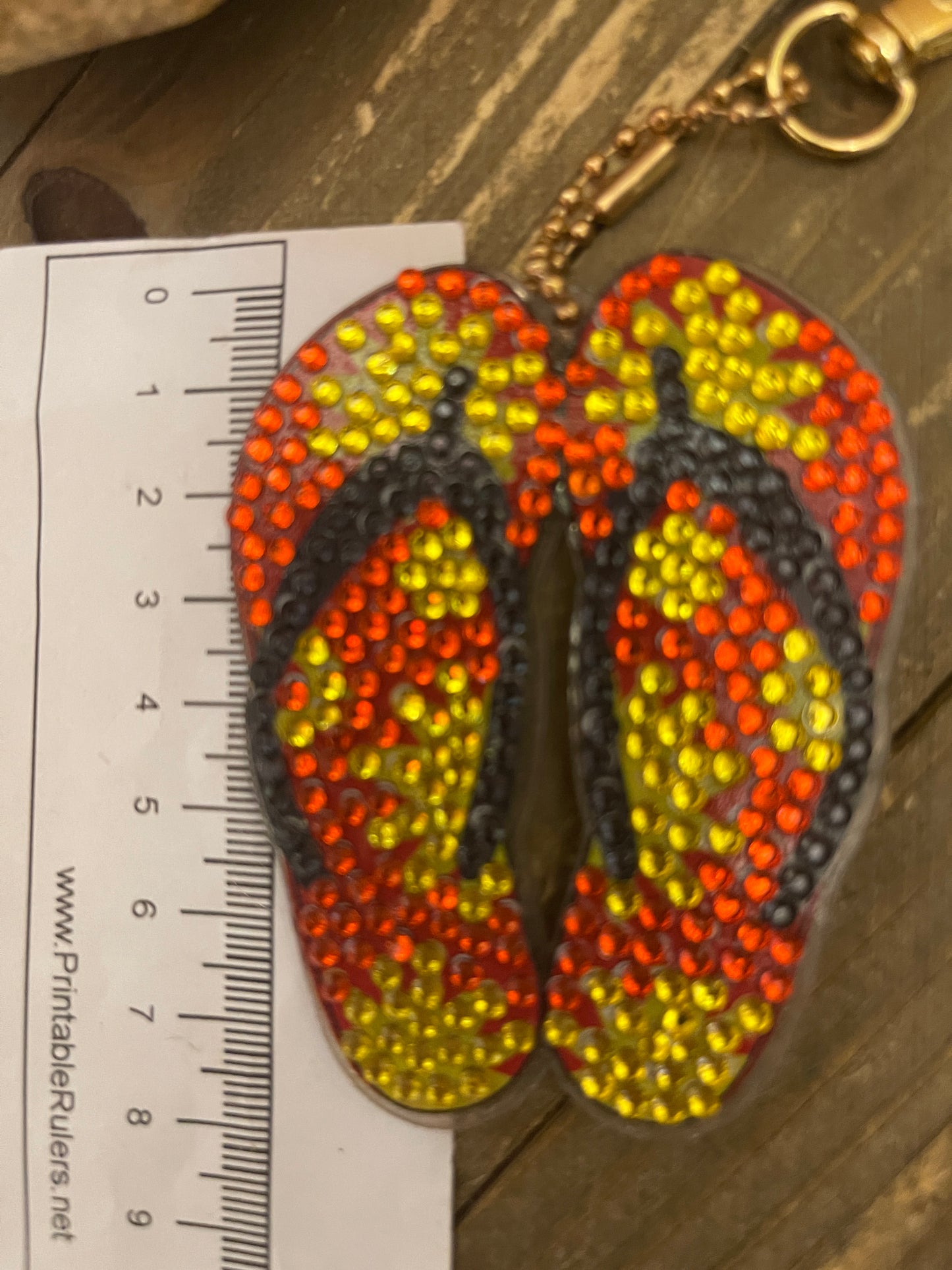 Flip Flop-3 Acrylic & Gemstone Key ChainPink tiful of LOVE