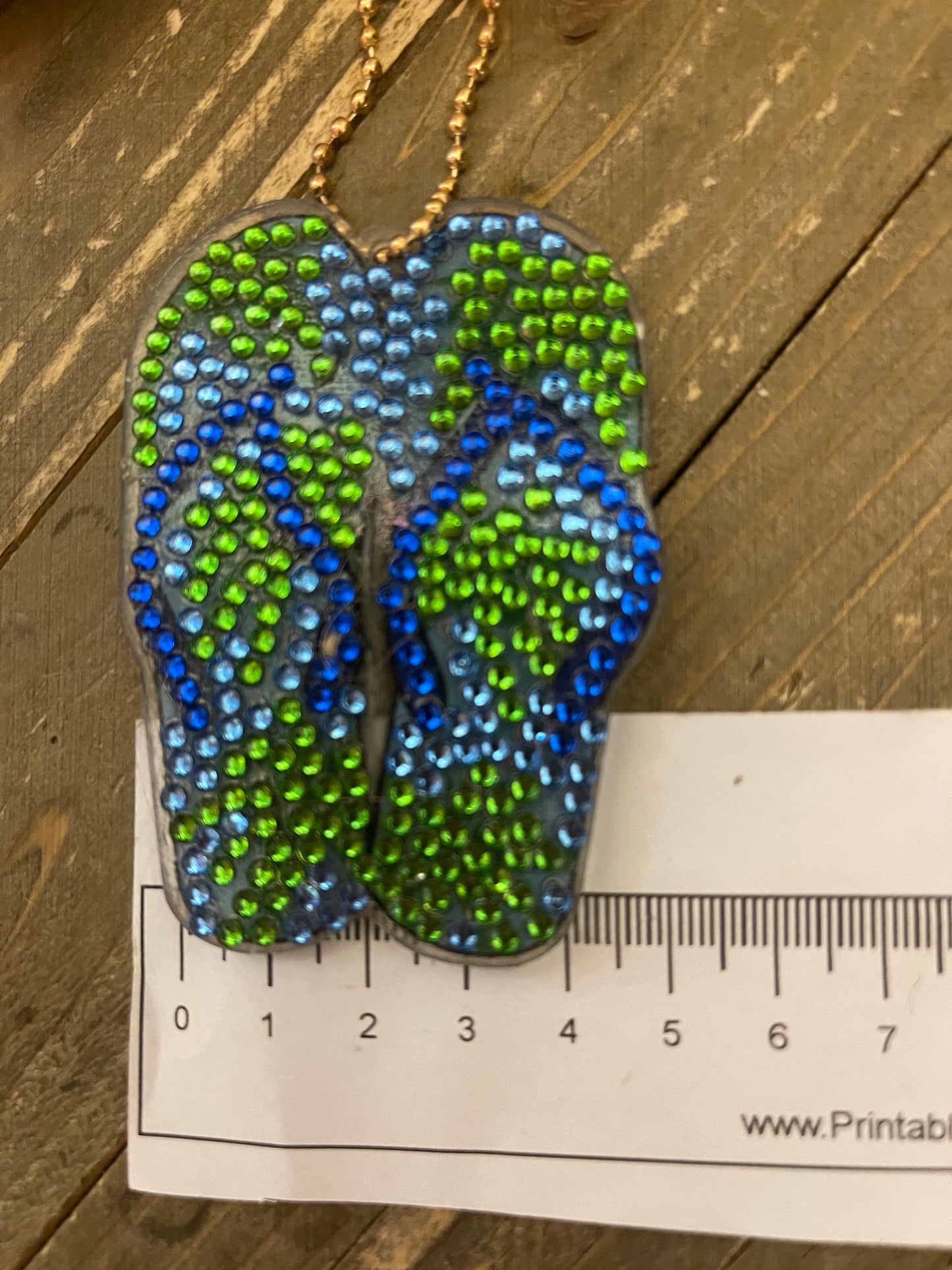 Flip Flop-4 Acrylic & Gemstone Key ChainPink tiful of LOVE