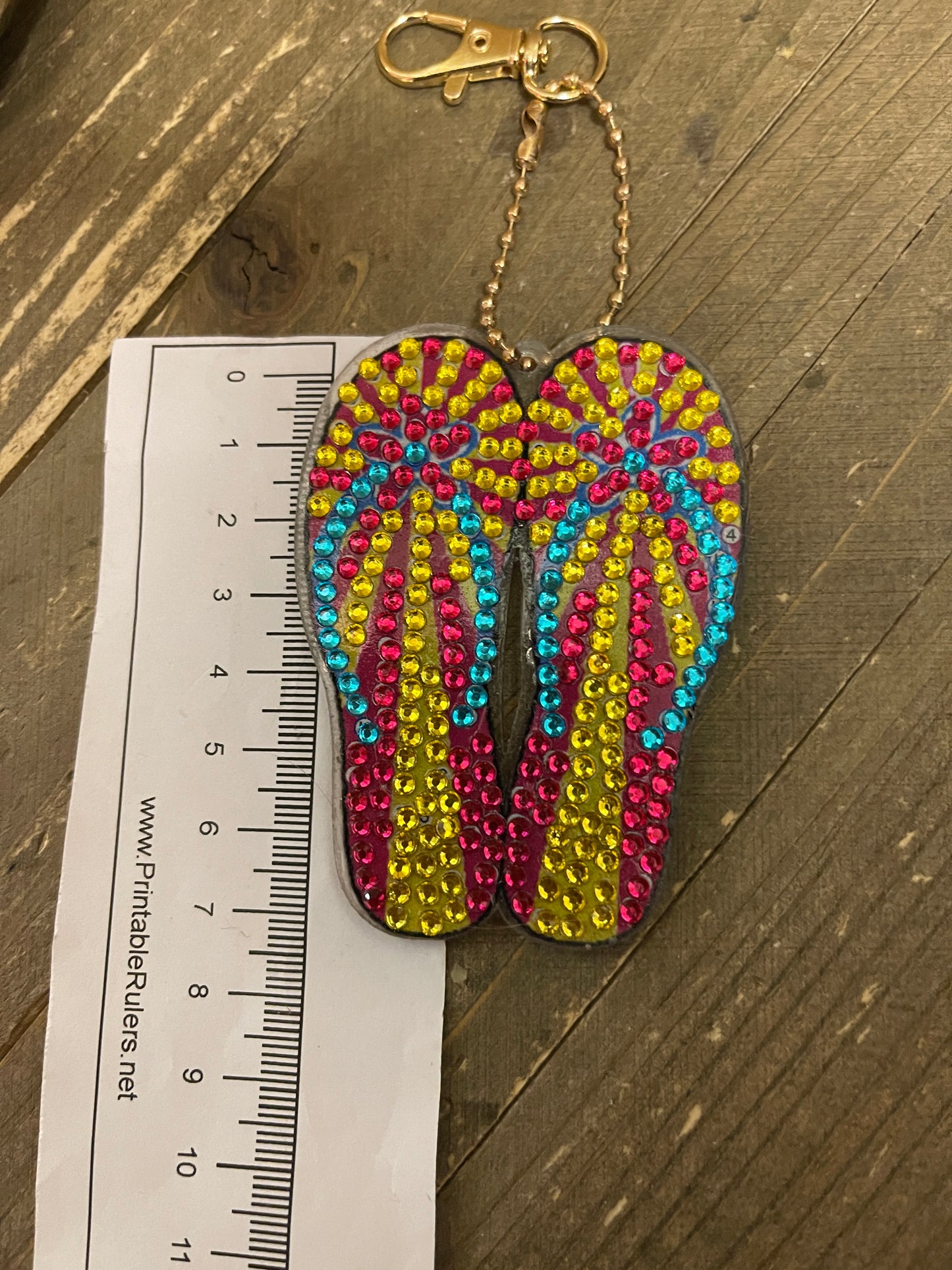 Flip Flop-5 Acrylic & Gemstone Key ChainPink tiful of LOVE