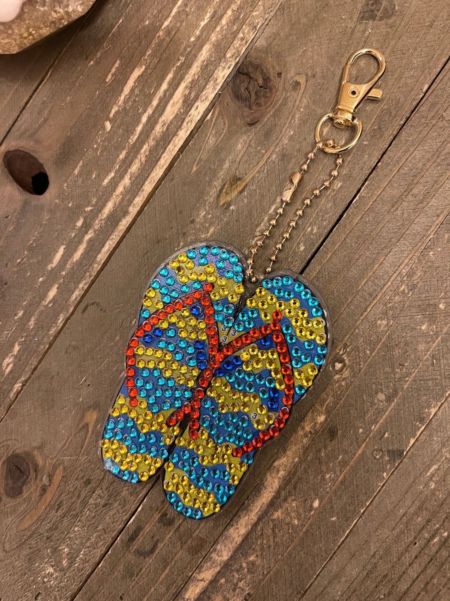 Flip Flop-7 Acrylic & Gemstone Key ChainPink tiful of LOVE