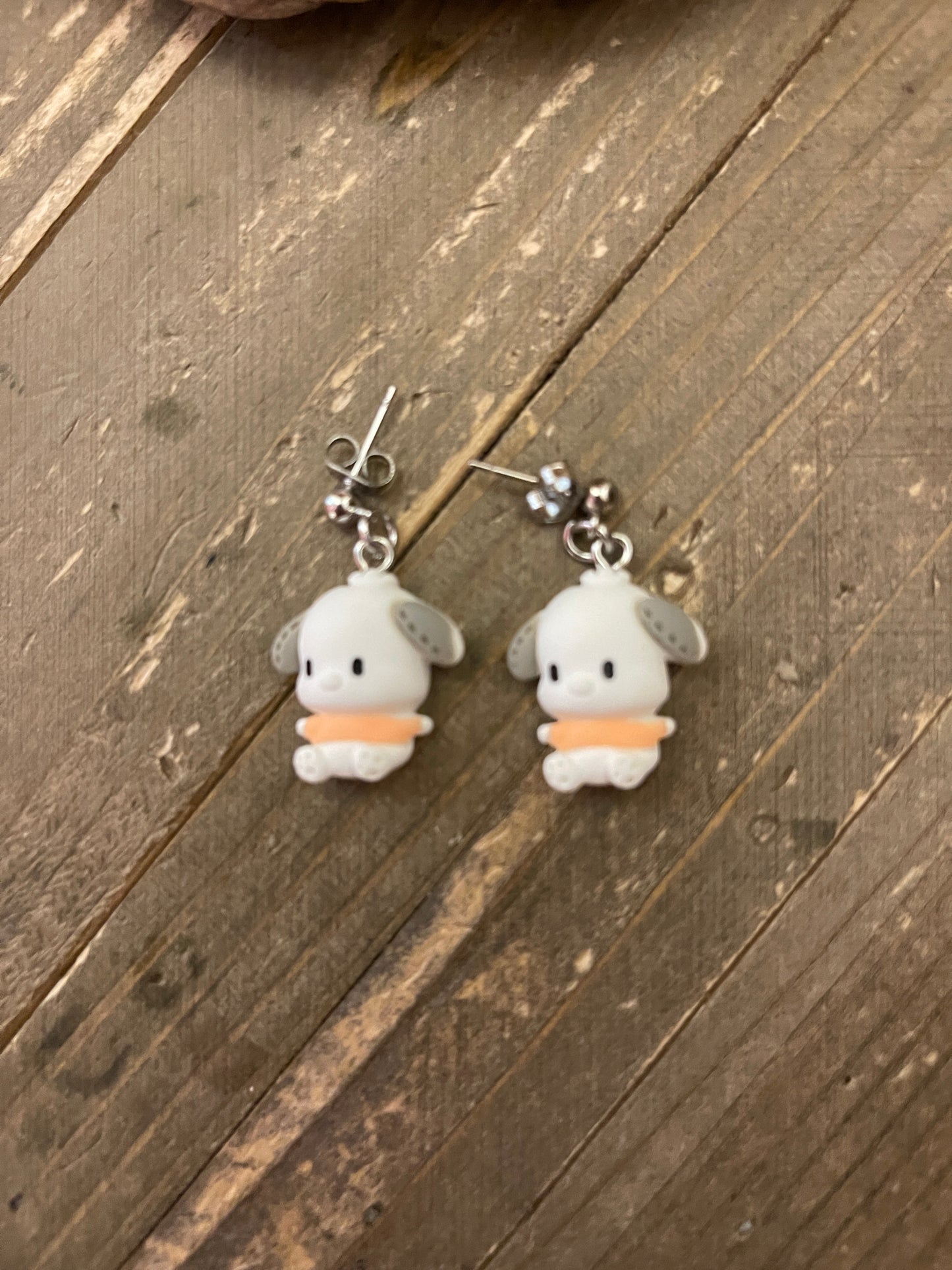 Cartoon Puppy Charm ball Post earringsPink tiful of LOVE