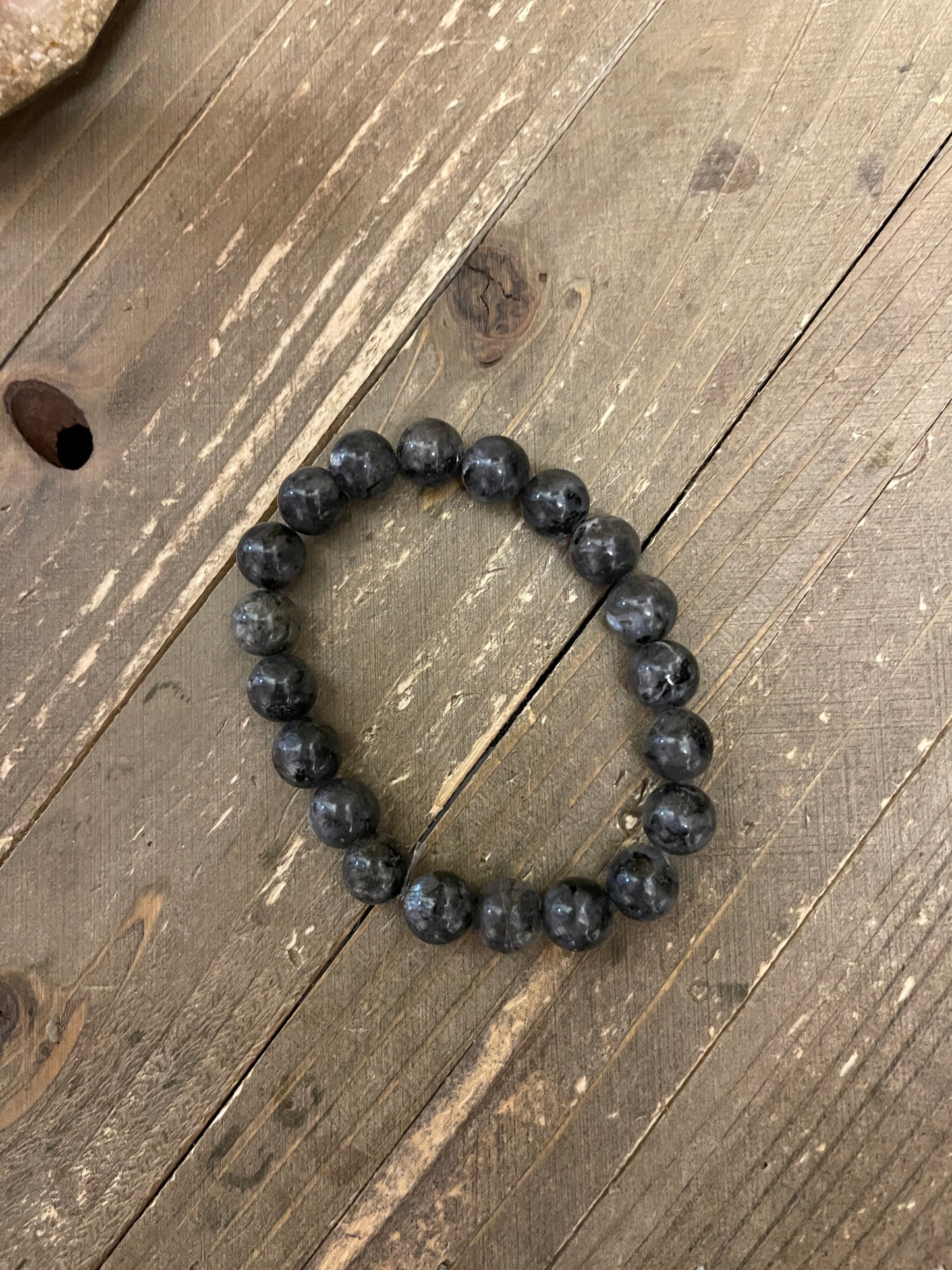 Larvikite beaded Stretch braceletPink tiful of LOVE