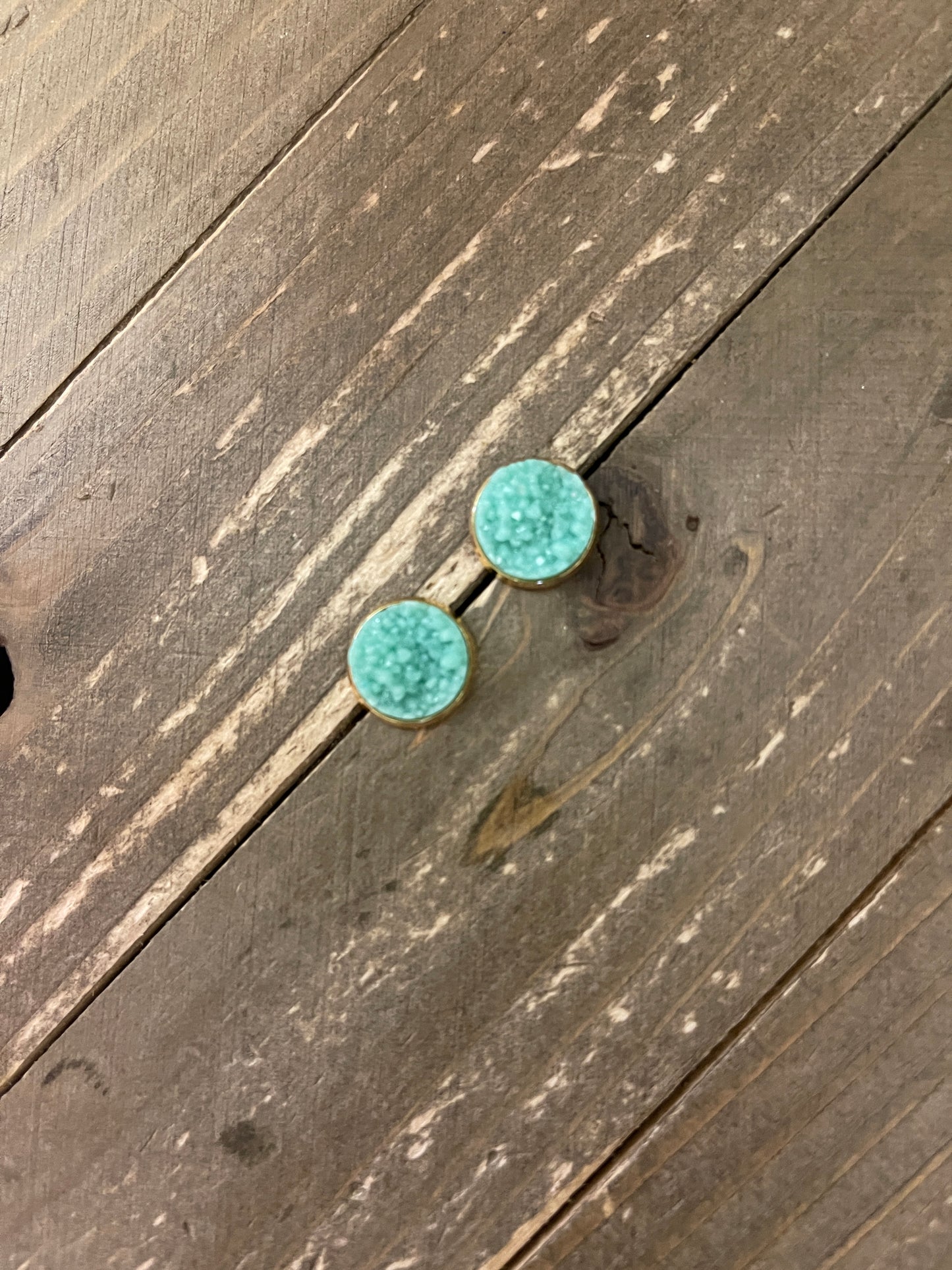 Pretty in  Green Pastel Druzy Stud EarringsPink tiful of LOVE