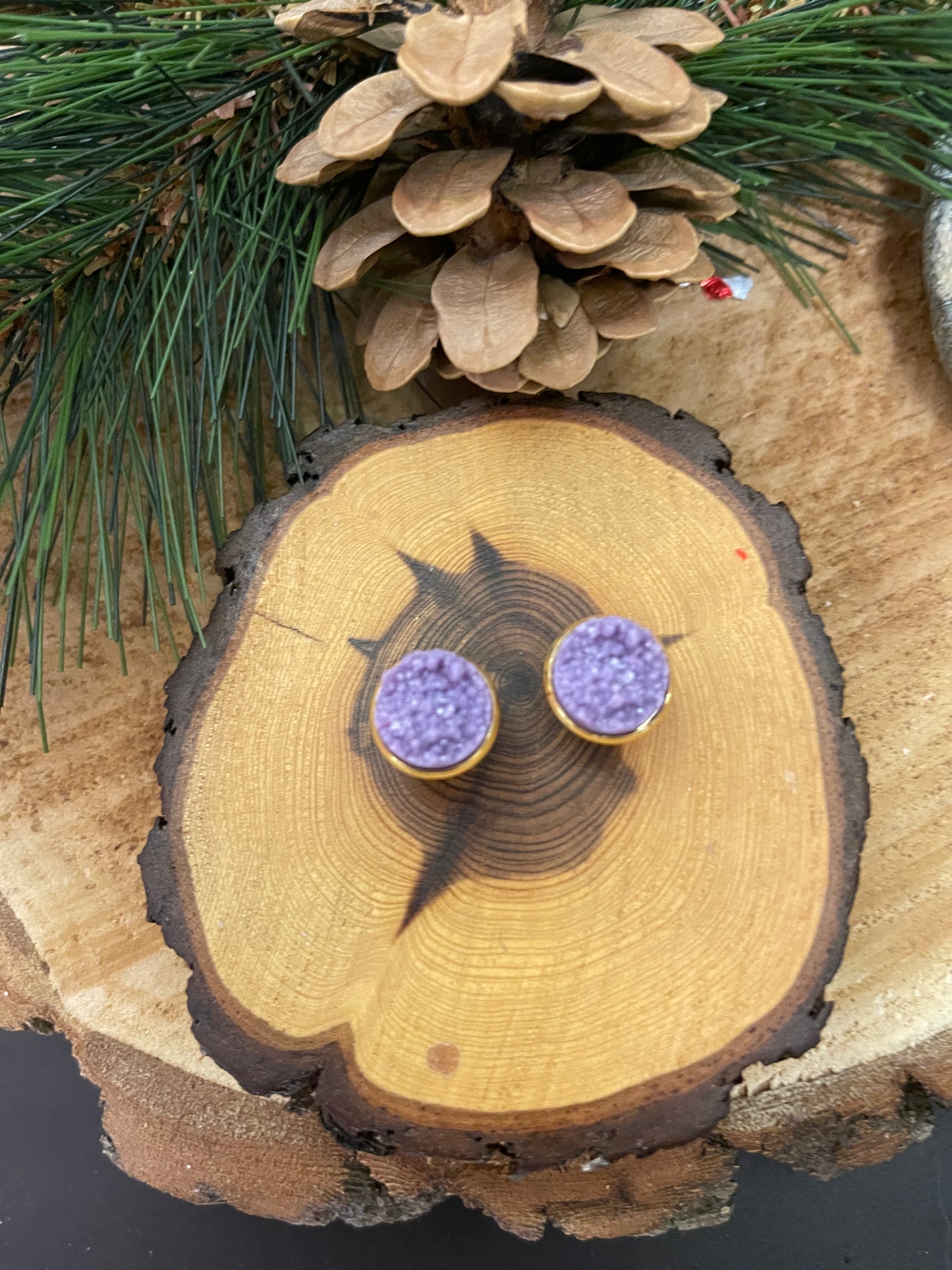 Pretty in Purple Pastel Druzy Stud EarringsPink tiful of LOVE