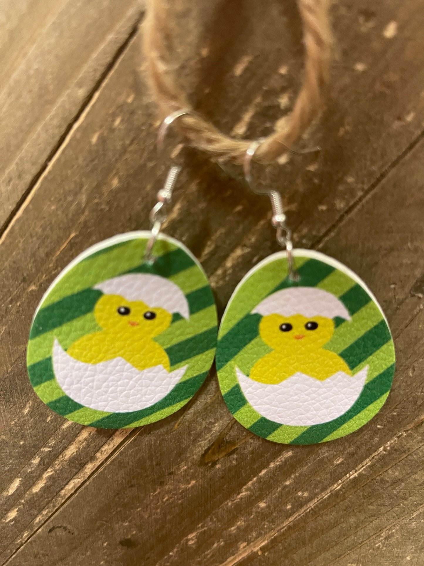 Easter -5 Faux Leather teardrop earringsPink tiful of LOVE