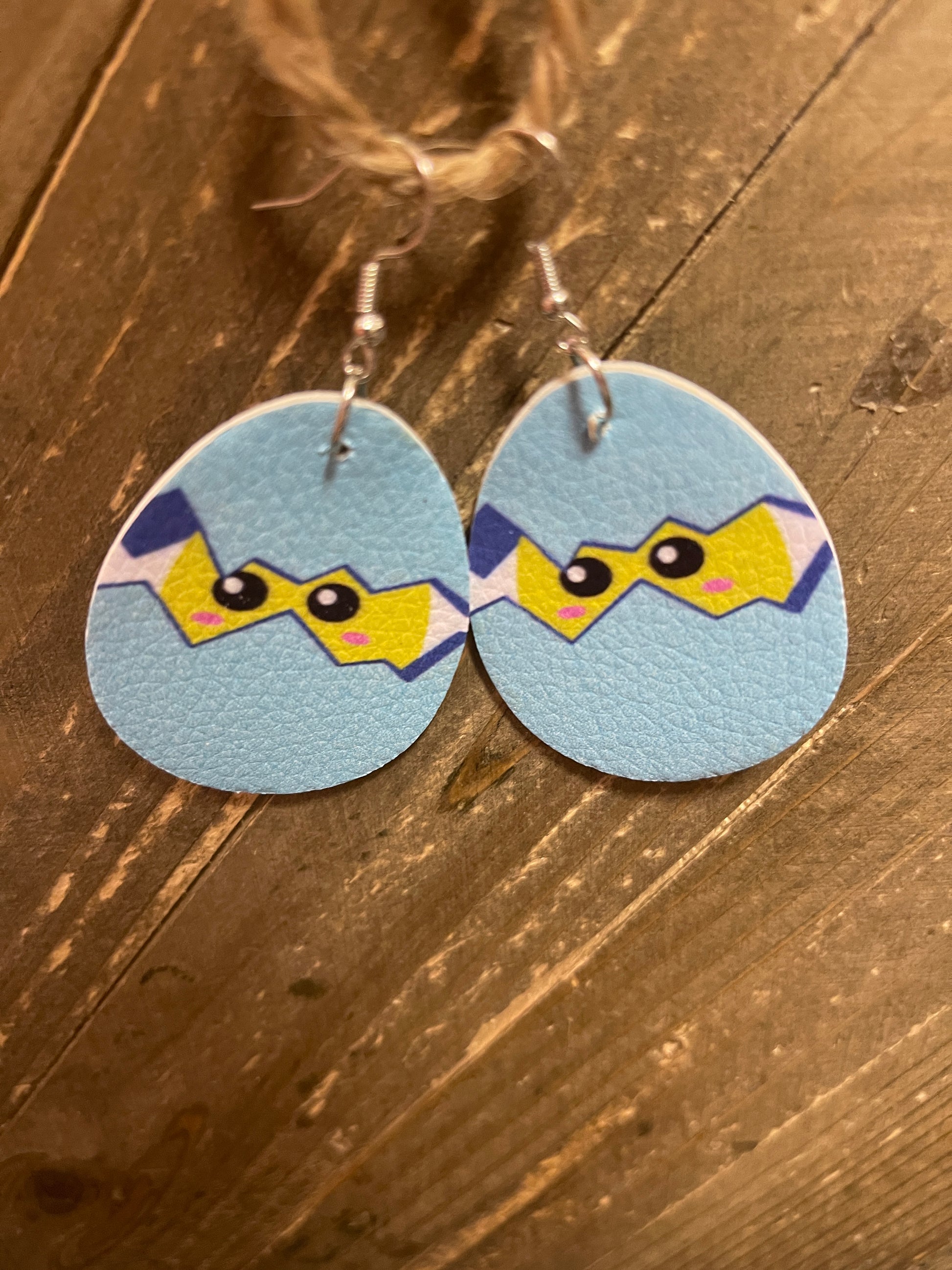 Easter -6 Faux Leather teardrop earringsPink tiful of LOVE