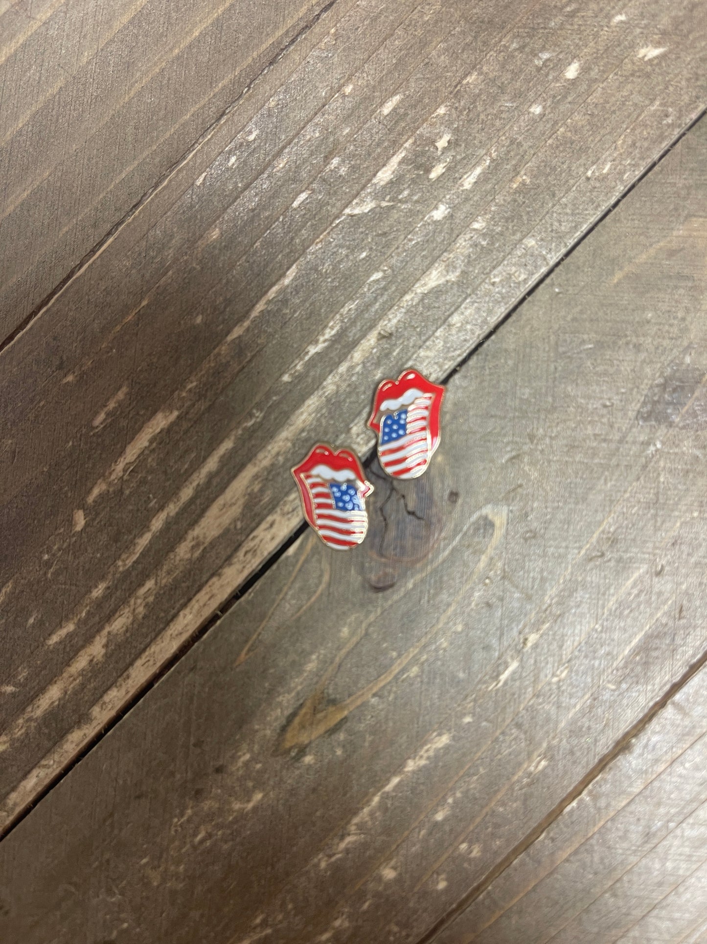 Red, White & Blue Lips Stud EarringsPink tiful of LOVE