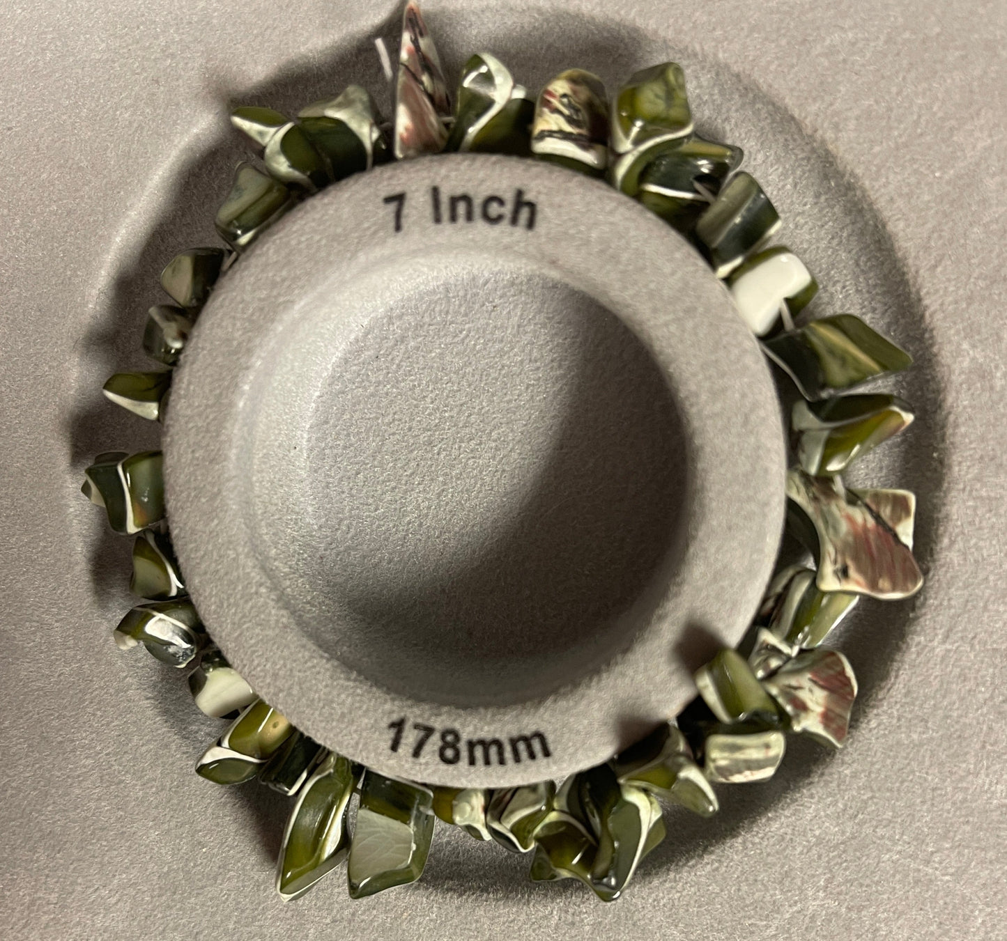 Green Dyed River Shell Beaded Elastic/Stretch BraceletPink tiful of LOVE