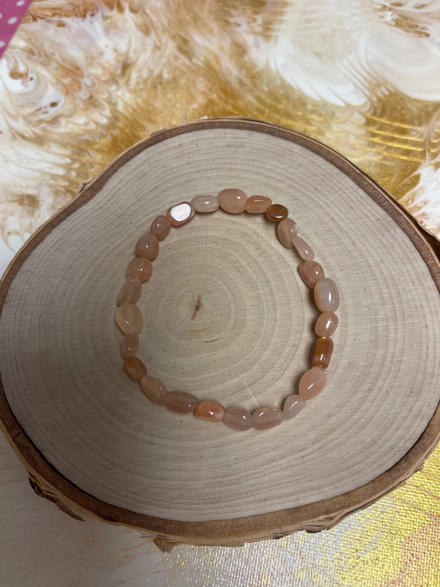 Sunstone Beaded Elastic/Stretch BraceletPink tiful of LOVE