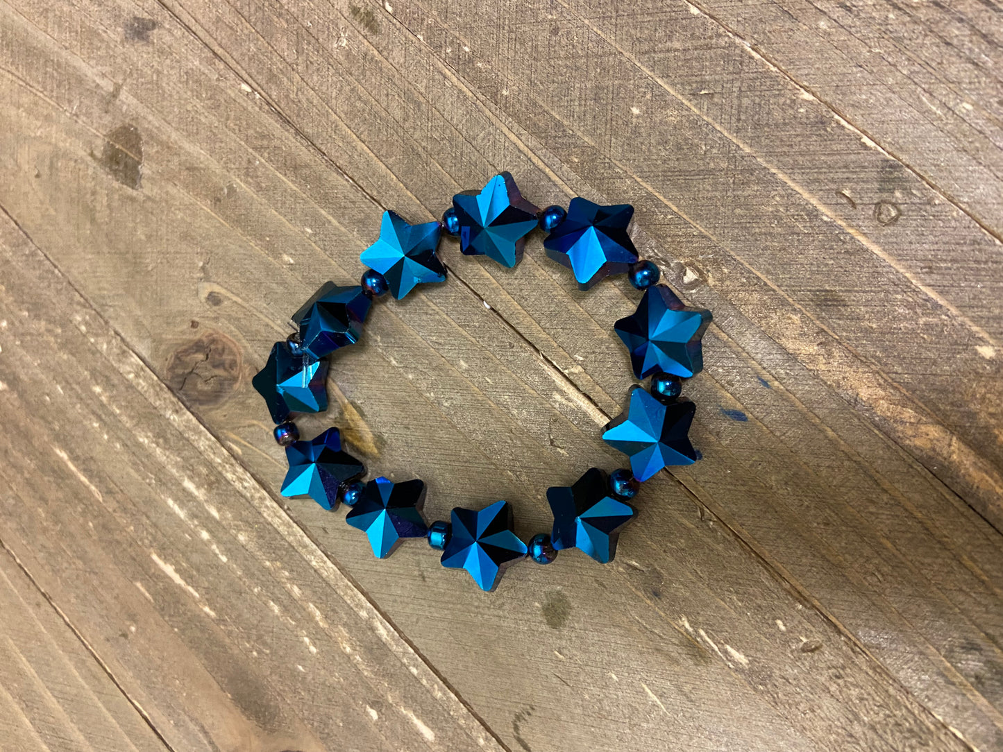 Blue Star Glass Beaded Elastic/Stretch BraceletPink tiful of LOVE