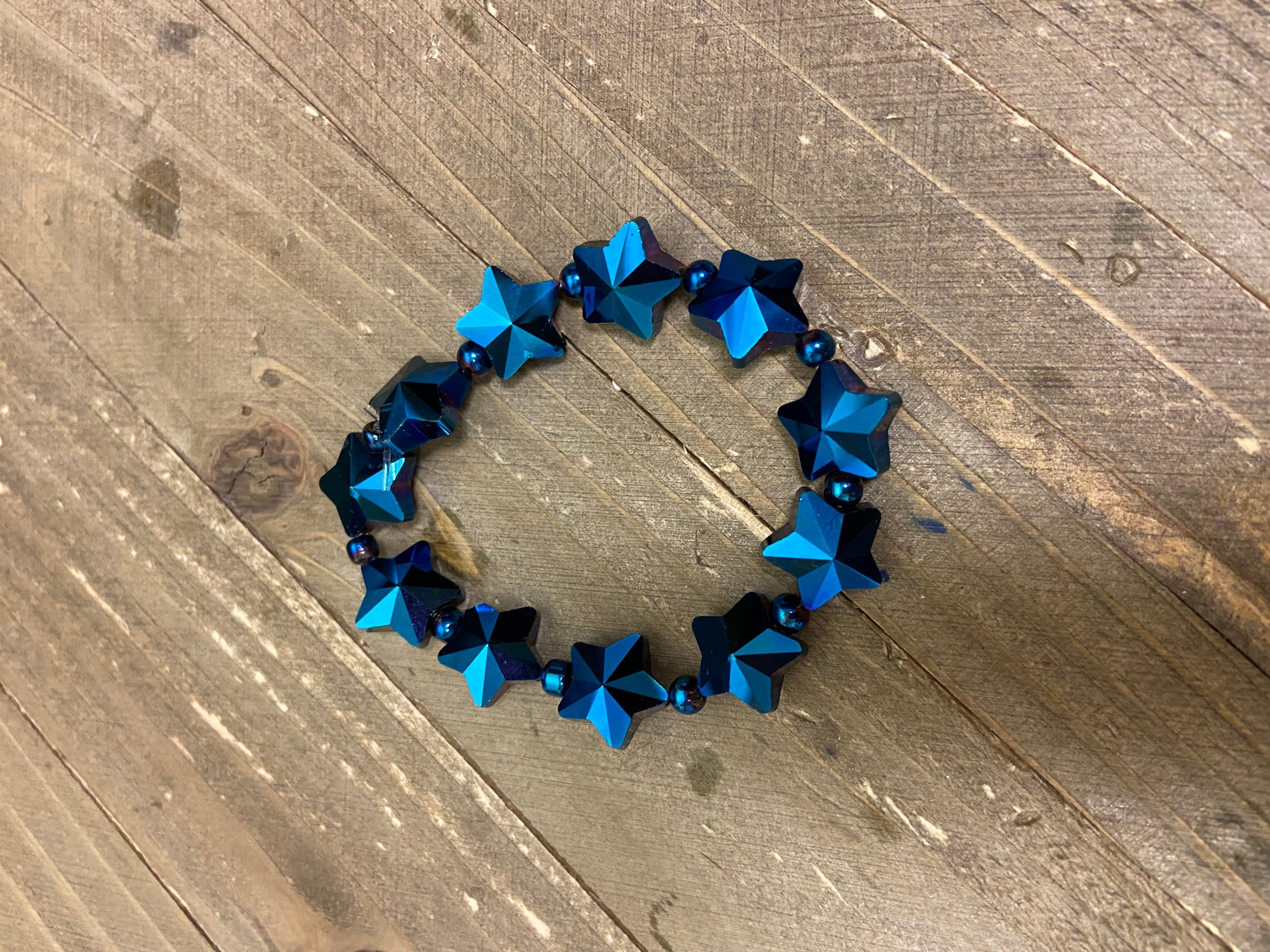 Blue Star Glass Beaded Elastic/Stretch BraceletPink tiful of LOVE