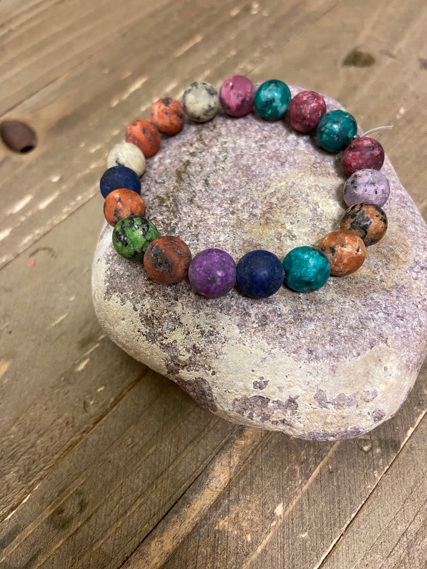 Dyed Jasper Beaded Elastic/Stretch BraceletPink tiful of LOVE