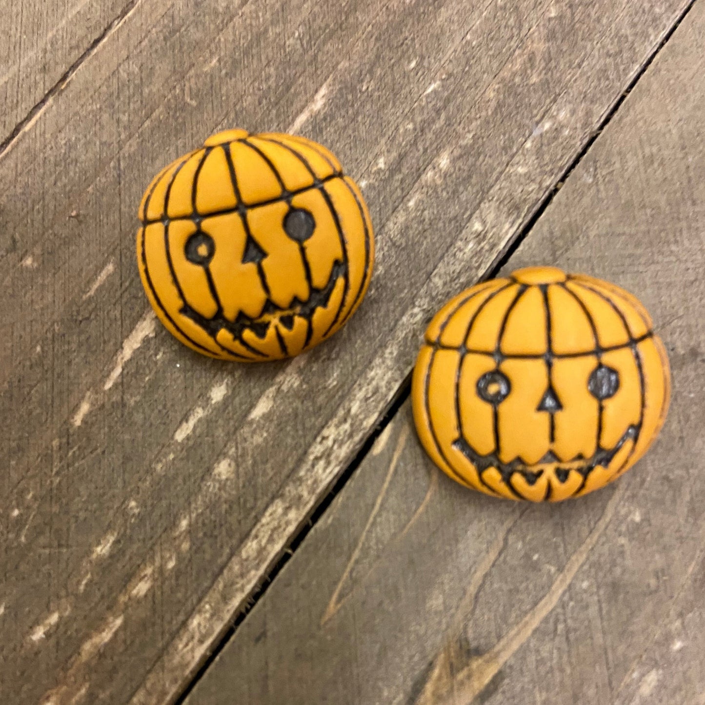 Jack o' Lantern post earrings-Perfect for Fall Ear BlingPink tiful of LOVE
