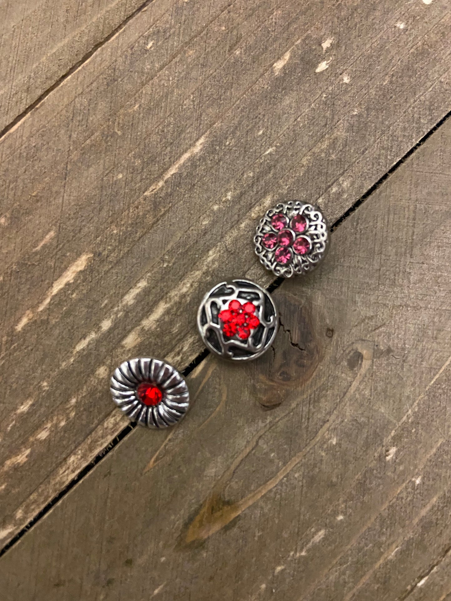 Red Rhinestone Mini Ginger Snaps - set of 3Pink tiful of LOVE