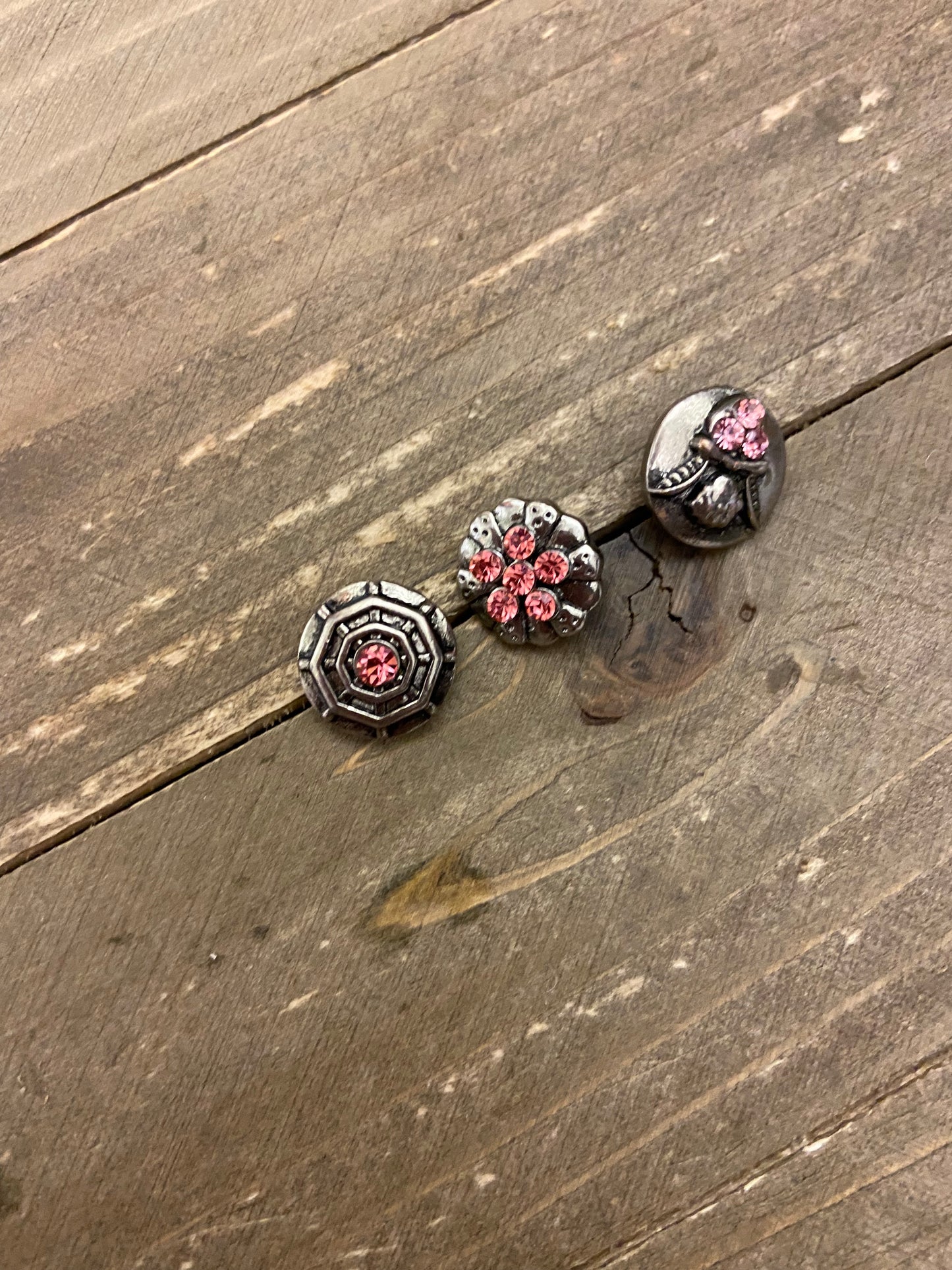 Mini Ginger Snaps - Pink Rhinestone set of 3 mini SnapsPink tiful of LOVE