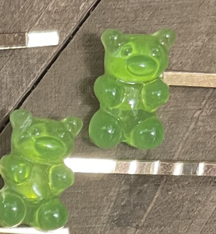 Gummy Bear Hair clips-- a pair--6 colors to choosePink tiful of LOVE