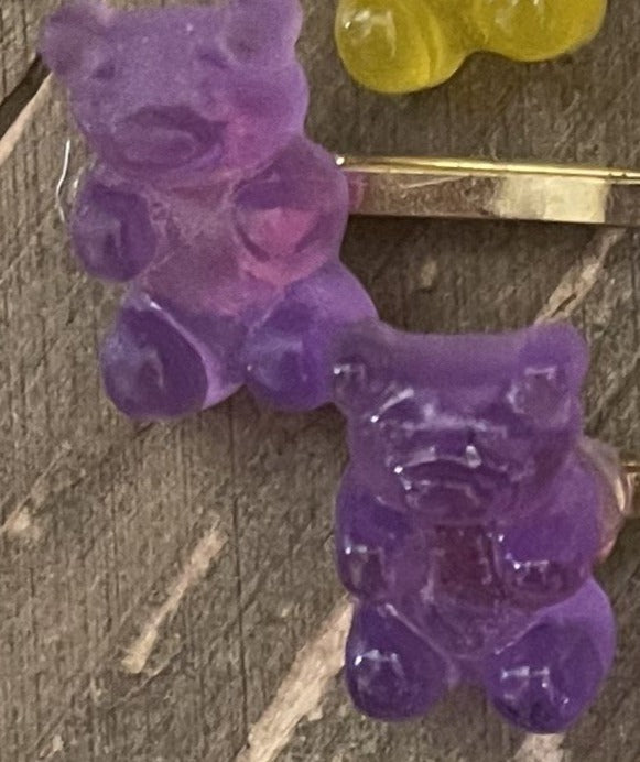 Gummy Bear Hair clips-- a pair--6 colors to choosePink tiful of LOVE