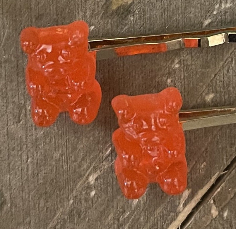 Gummy Bear Hair clips-- a pair--6 colors to choosePink tiful of LOVE