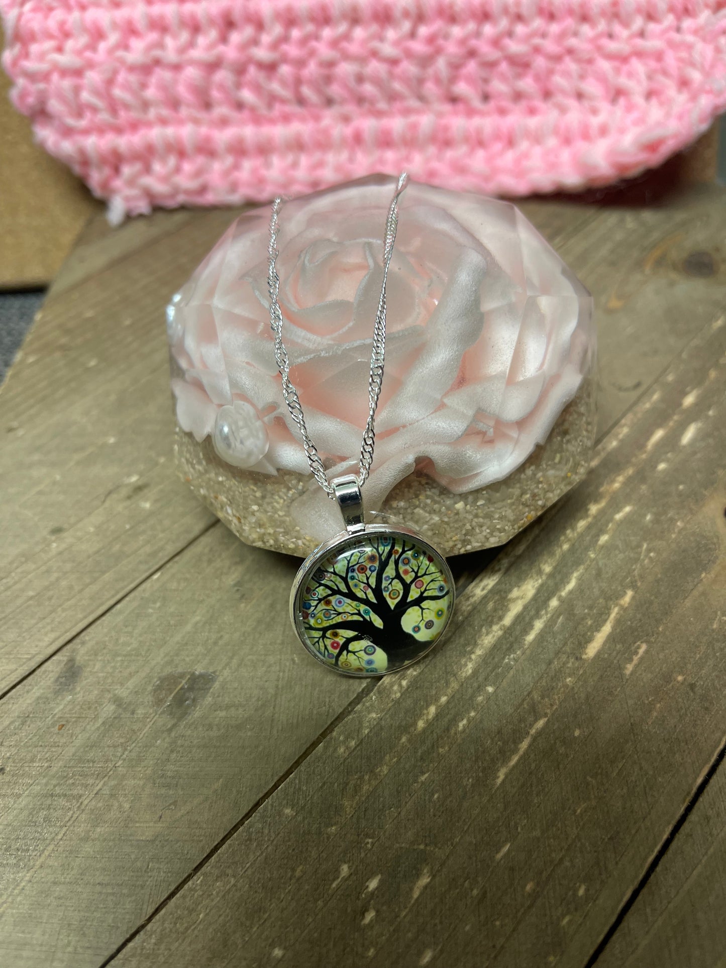 Tree of Life Pendant; beautifully designed necklace on a Silver ChainPink tiful of LOVE