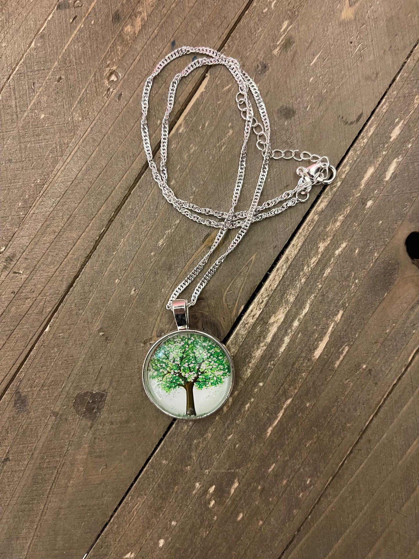 Tree of Life Pendant; Elegant Pendant  on a Silver ChainPink tiful of LOVE