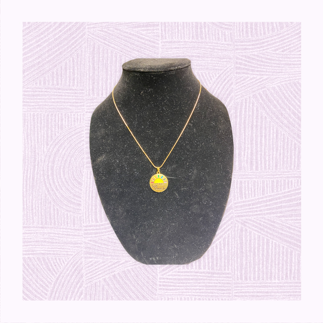 Sun Shine Pendant on a Gold chain NecklacePink tiful of LOVE